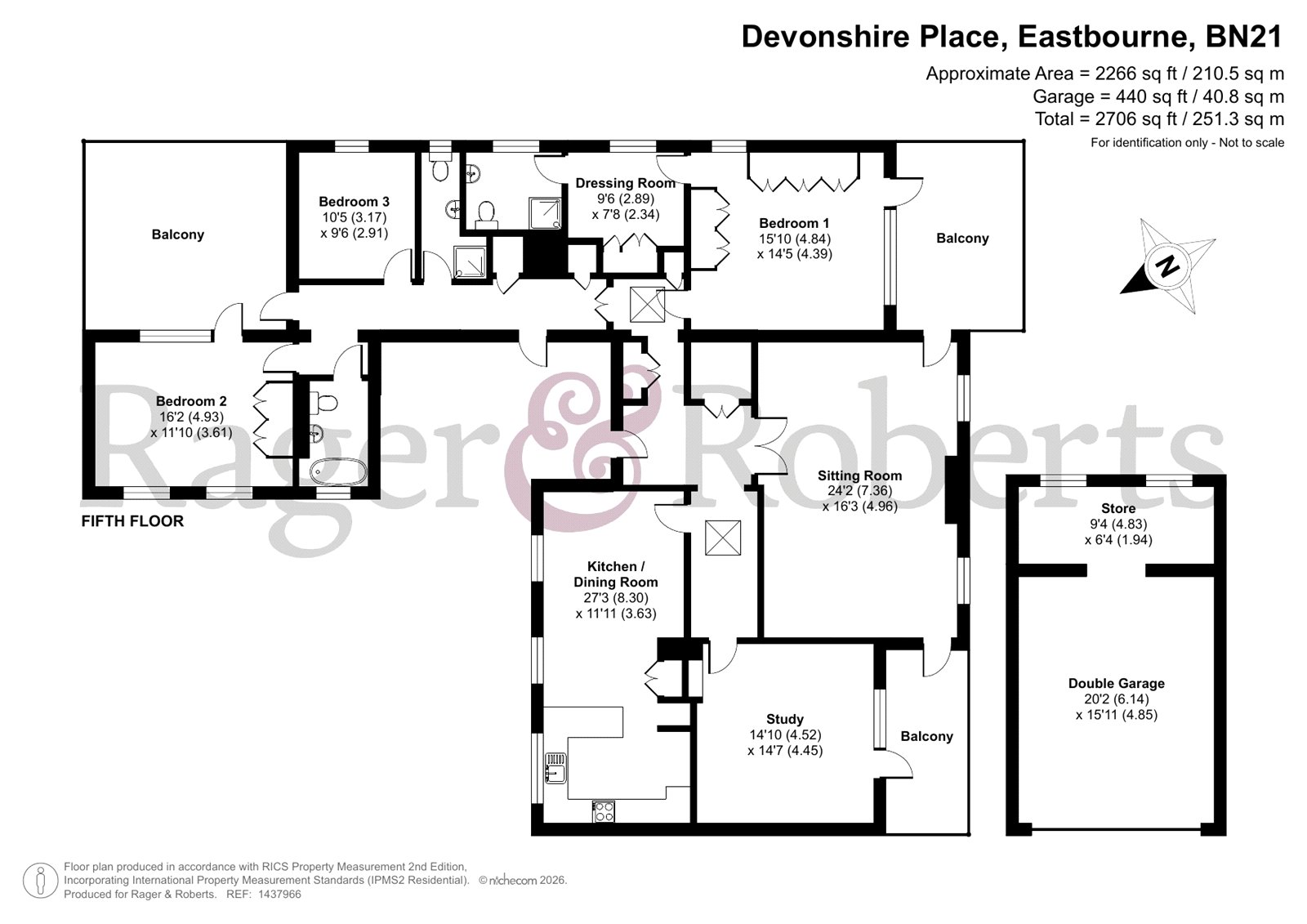 Penthouse Flat 23,, Tavistock, Eastbourne floorplan
