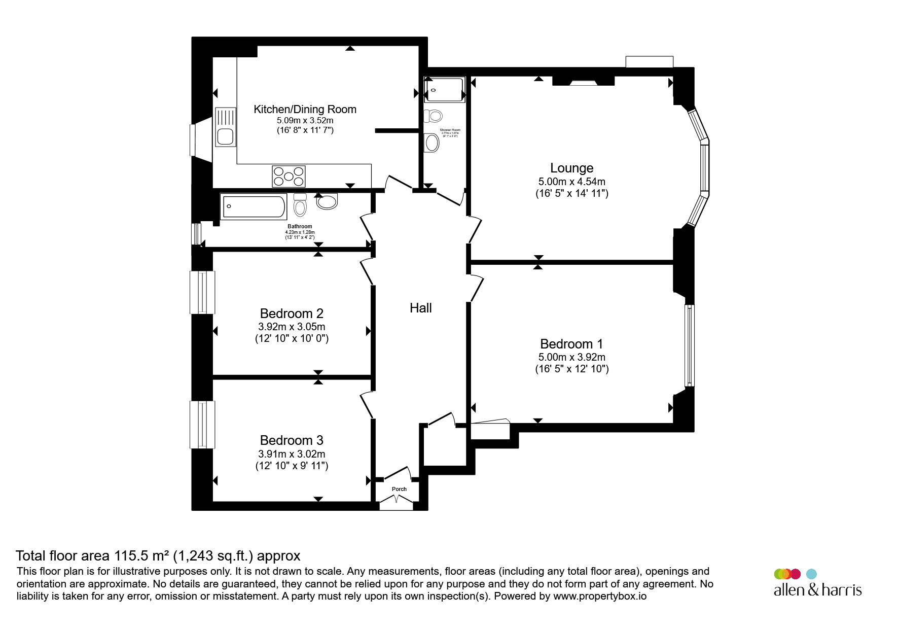 1/1, 248, Albert Drive, Glasgow floorplan