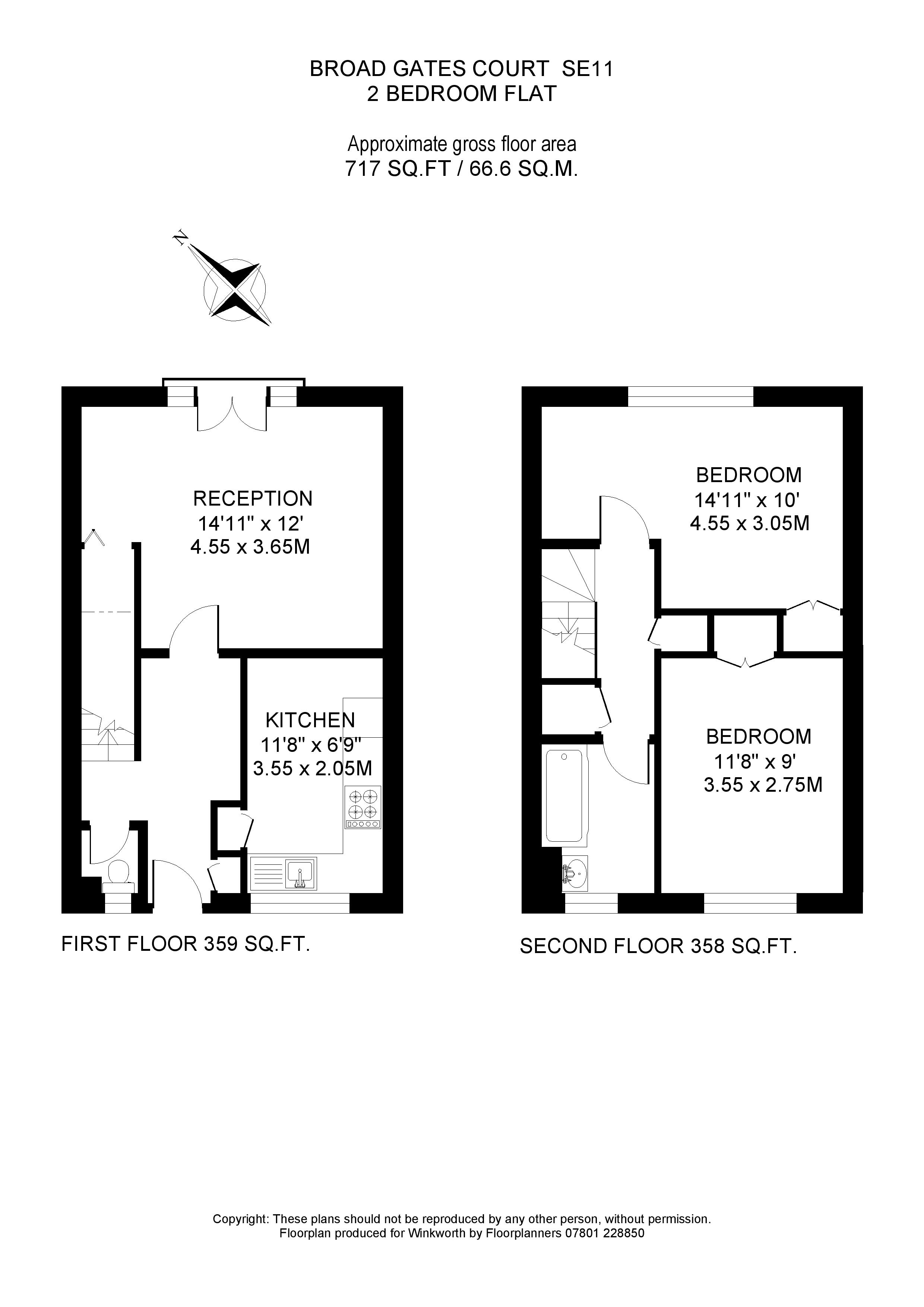 Flat 6, Broadgates Court, 28, Cleaver Street, London floorplan