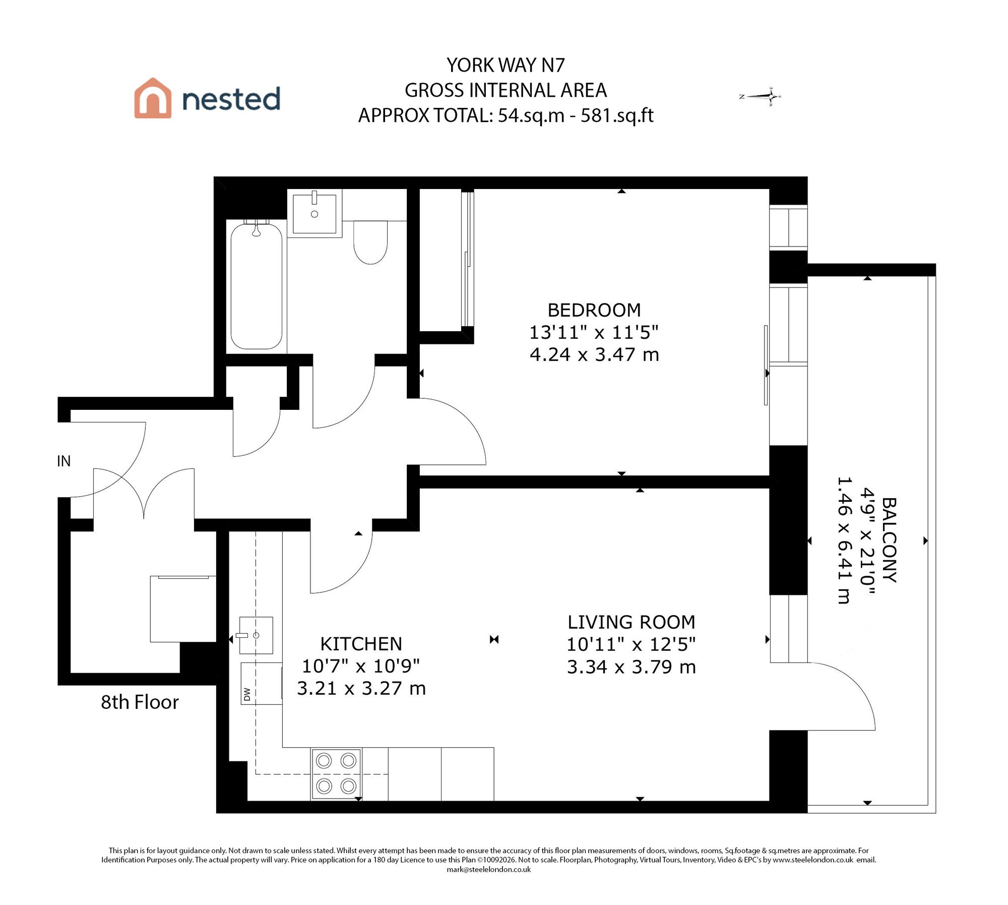 Flat 40, 9A York Way, London floorplan