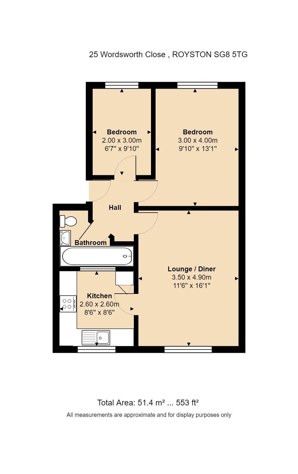 2 Bedrooms Flat to rent in Scott Close, Royston SG8