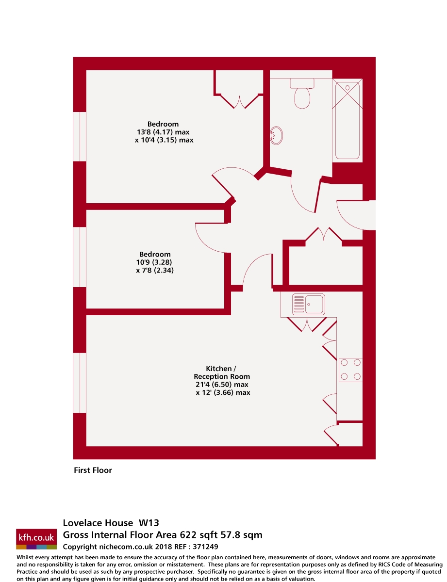 Flat 8 Lovelace House, 96-122, Uxbridge Road, London floorplan