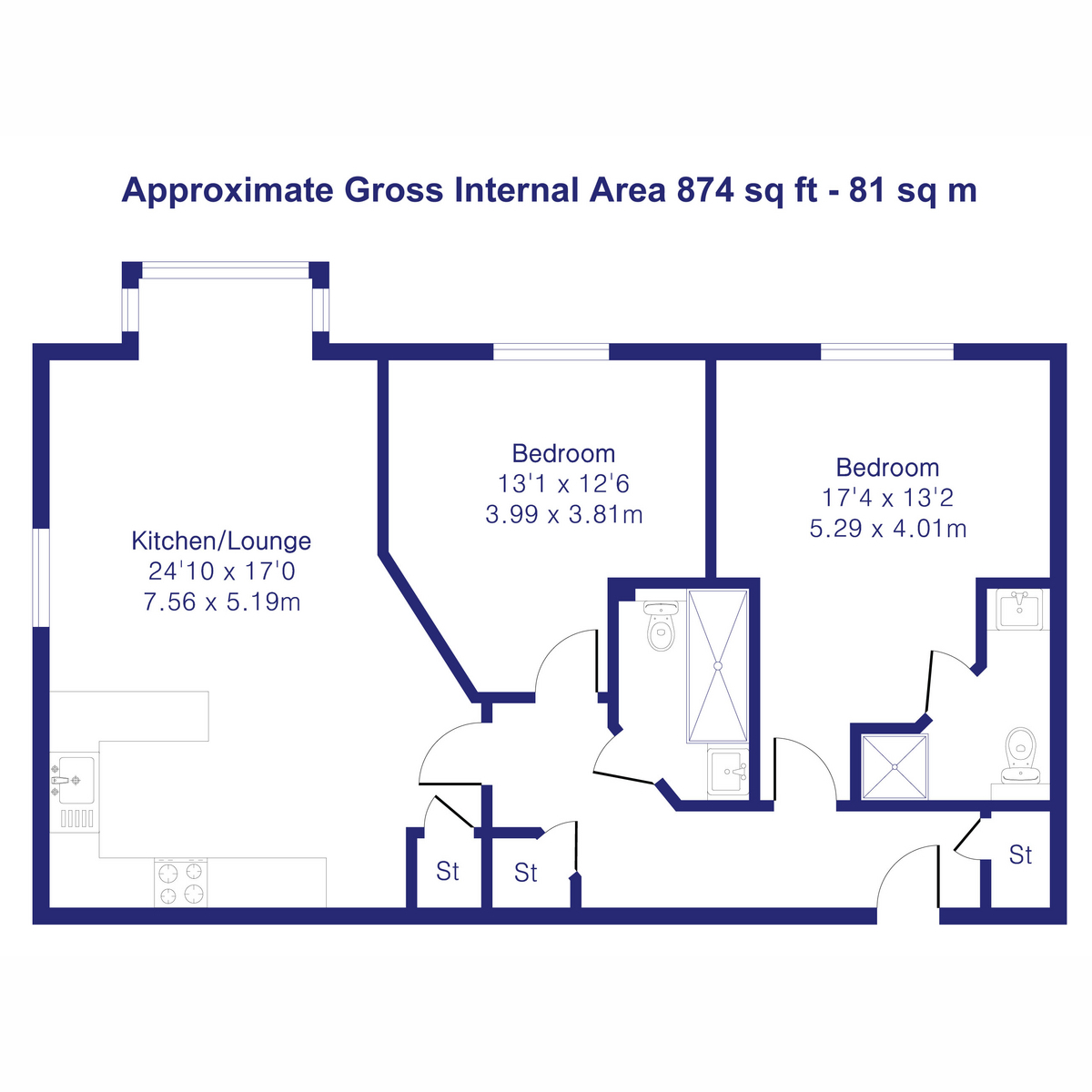 Flat Flat 2, Midsummer Place, Buckingham Road, Bicester floorplan