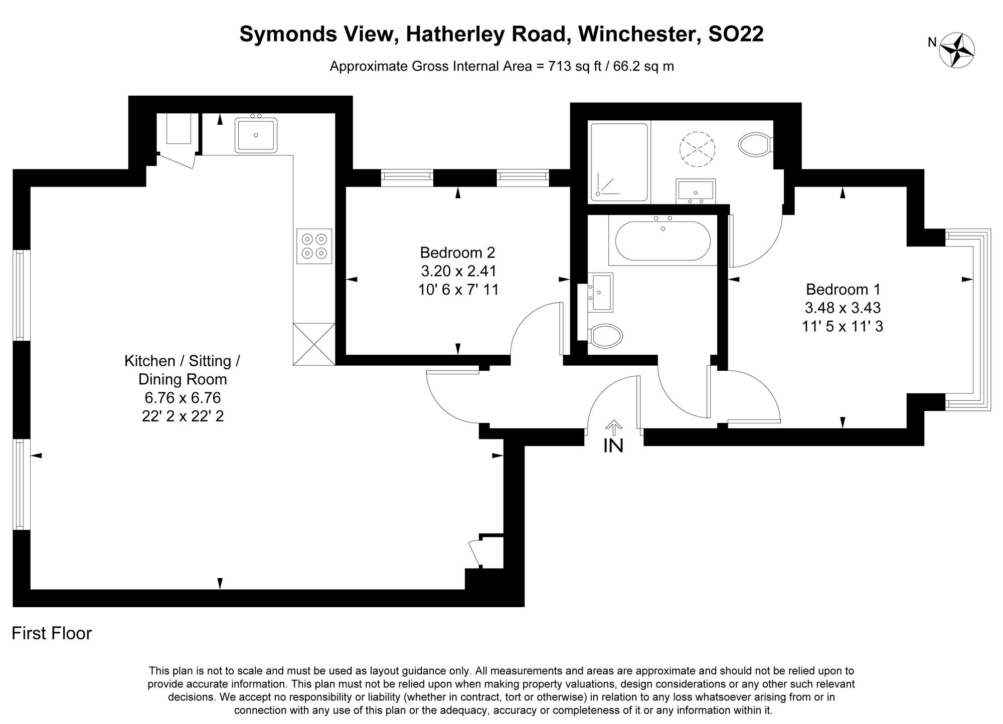Flat 2, Symonds View Hatherley Road, Winchester floorplan