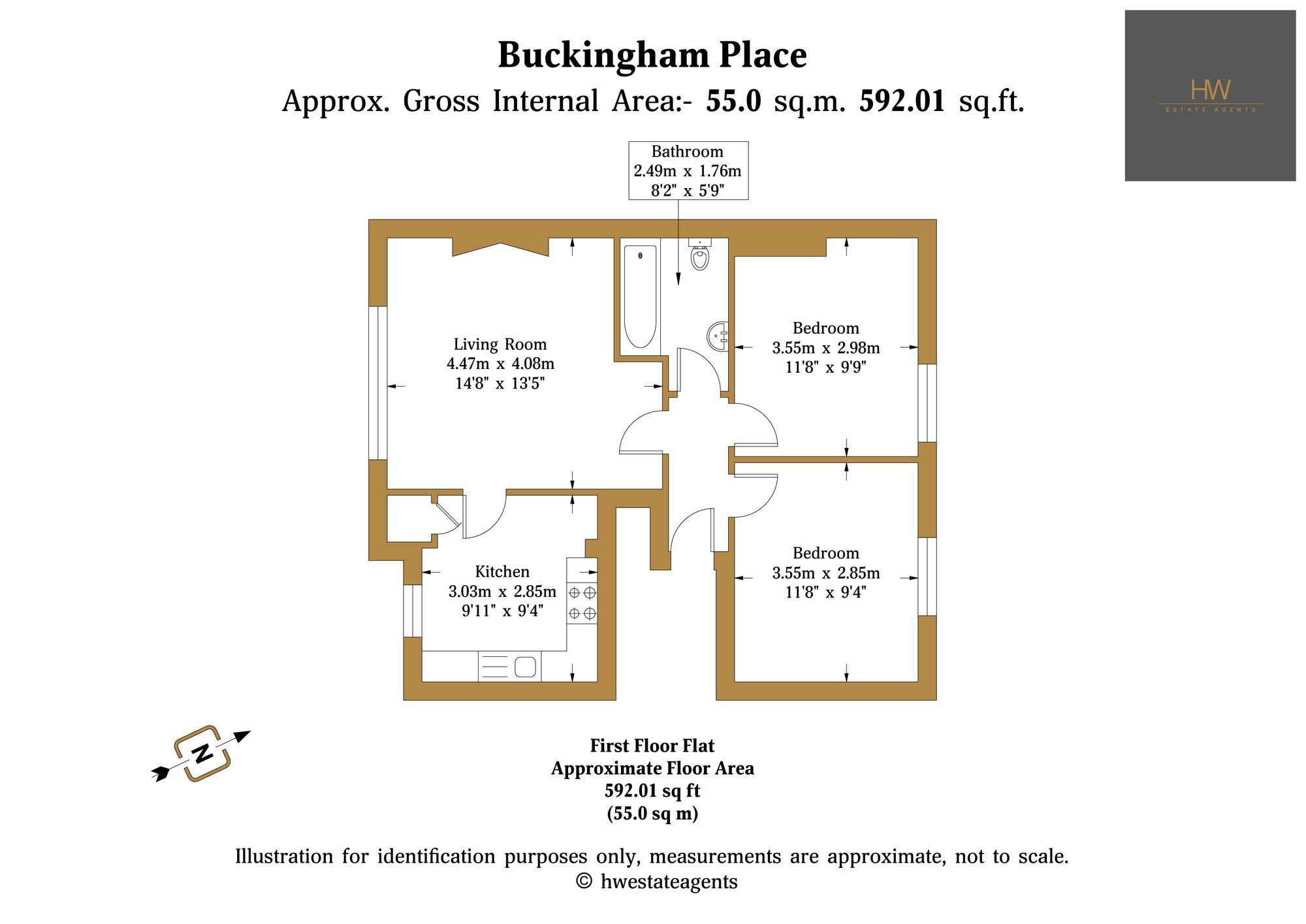 Flat 3, 31 Buckingham Place, Brighton floorplan