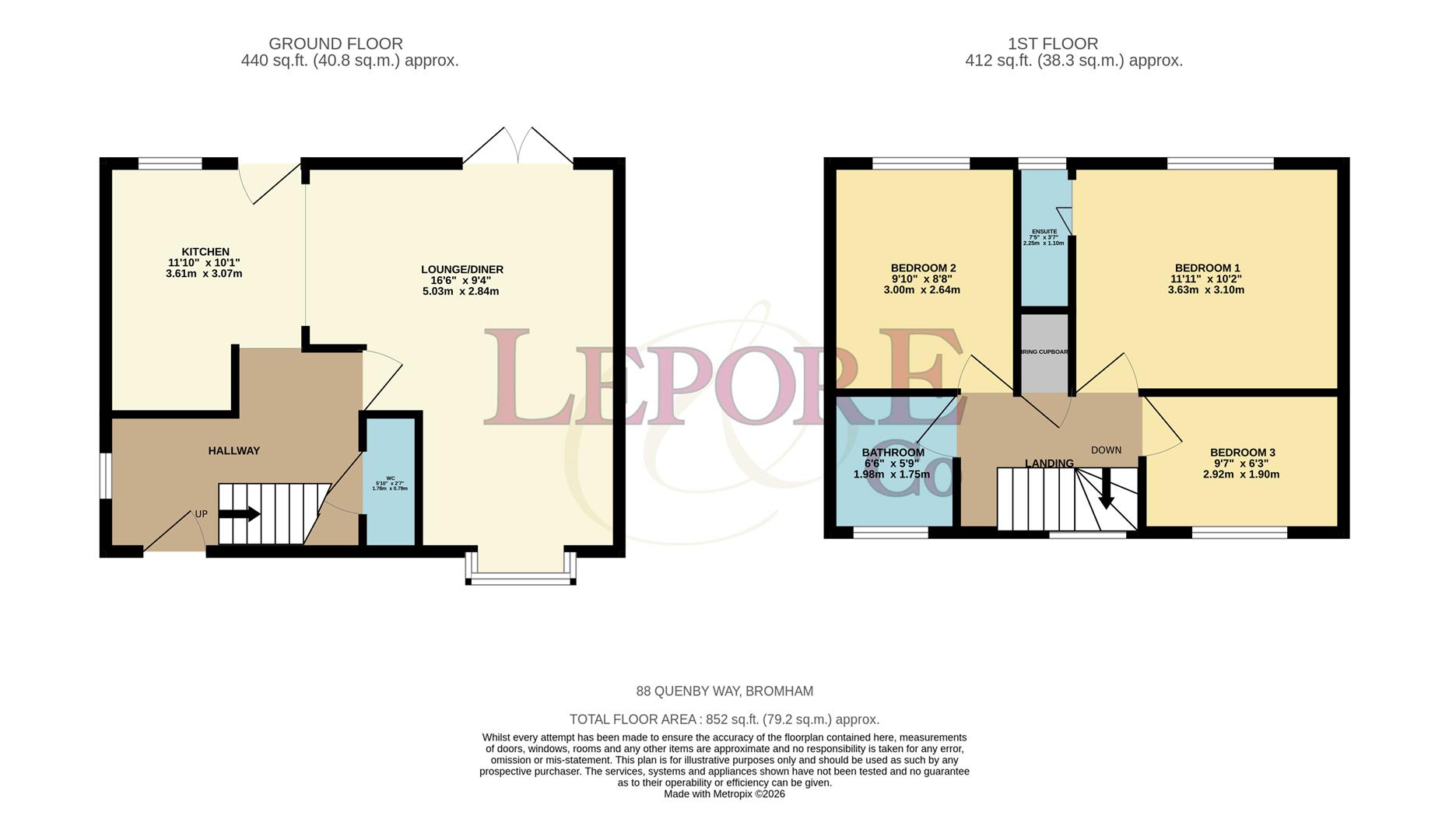 88, Quenby Way, Bedford floorplan