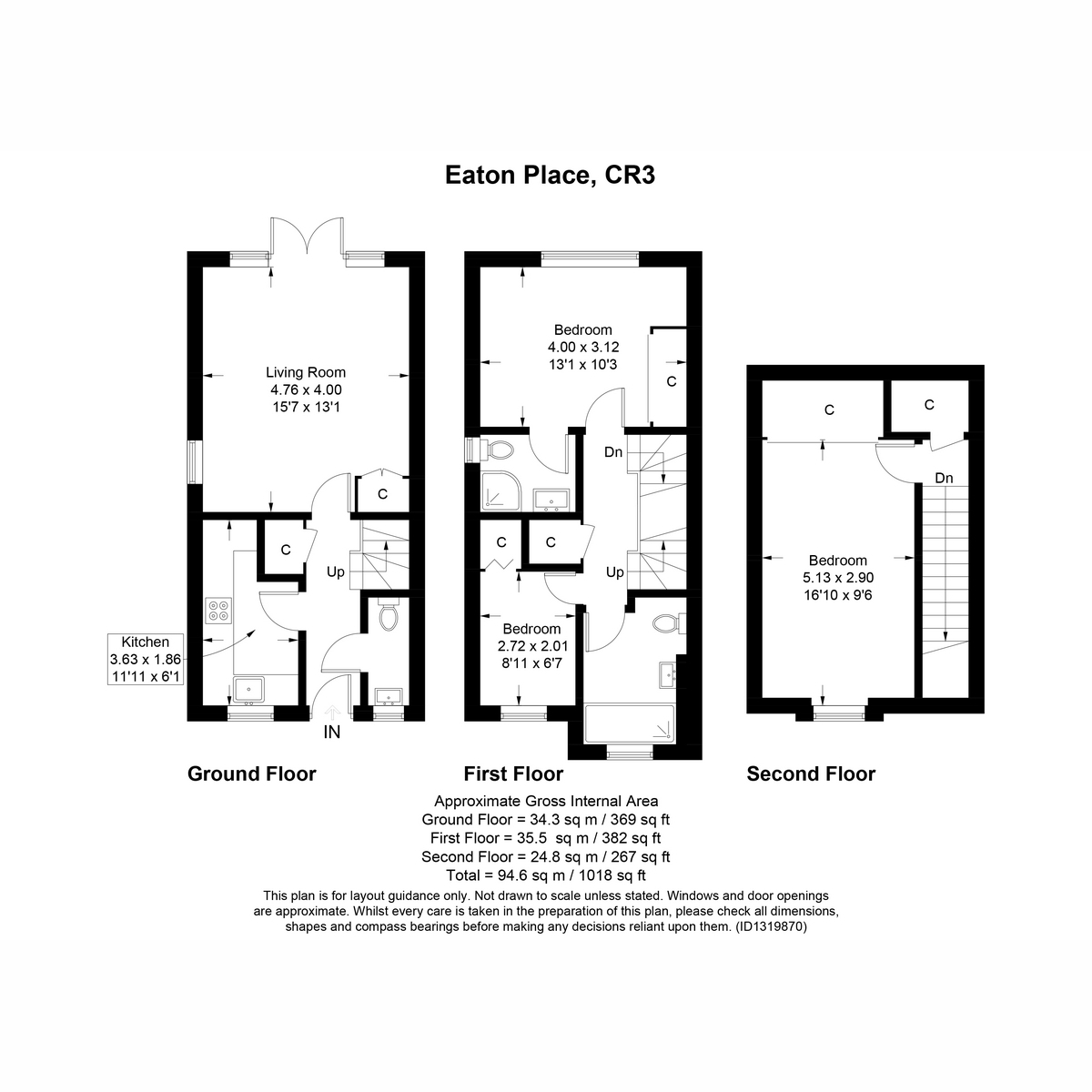 1, Eaton Place, Caterham floorplan