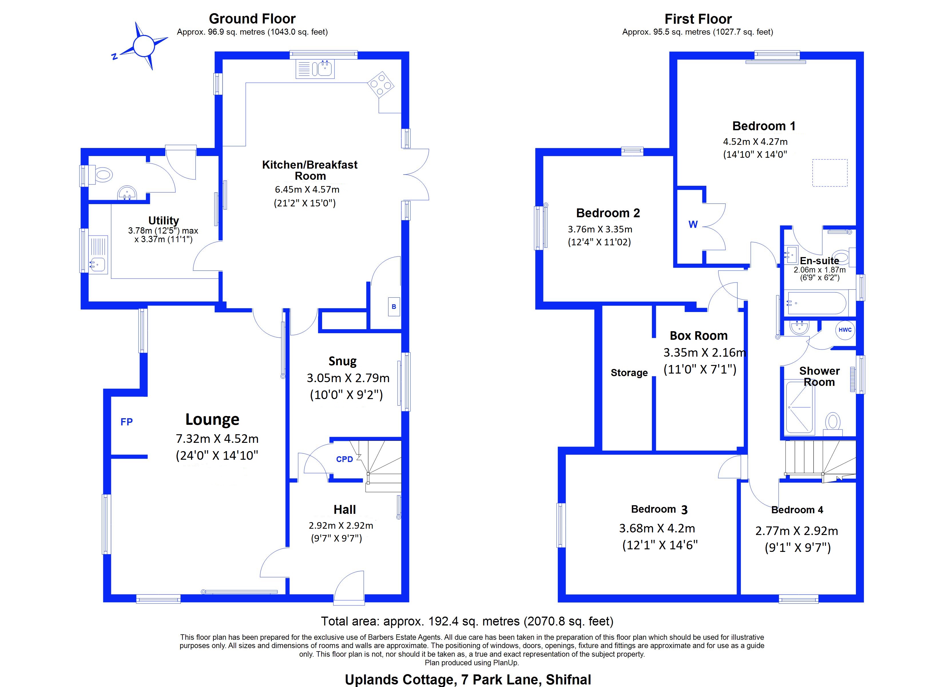 Uplands Cottage, 7, Park Lane, Shifnal floorplan