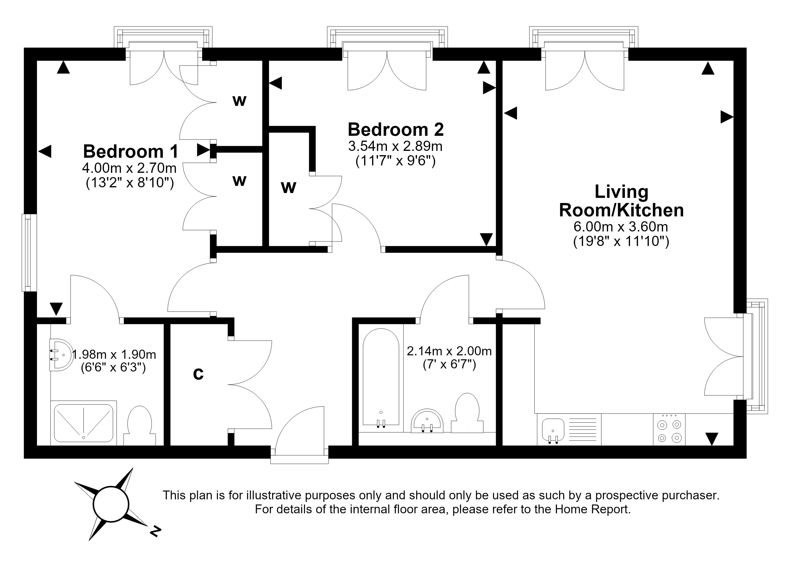 9/8 Muirhouse Crescent, Muirhouse, Edinburgh, EH4 4QF floorplan