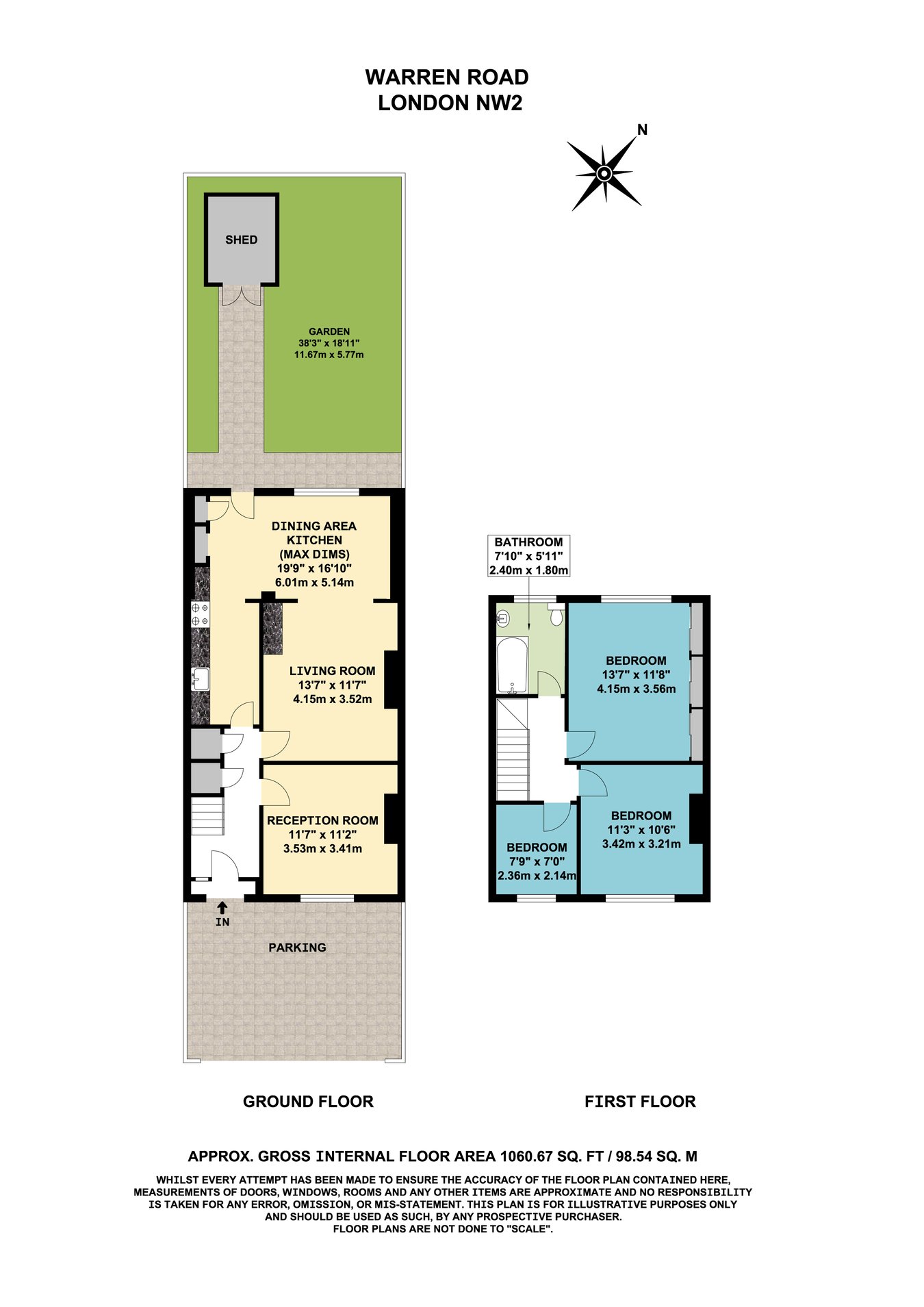54, Warren Road, London floorplan