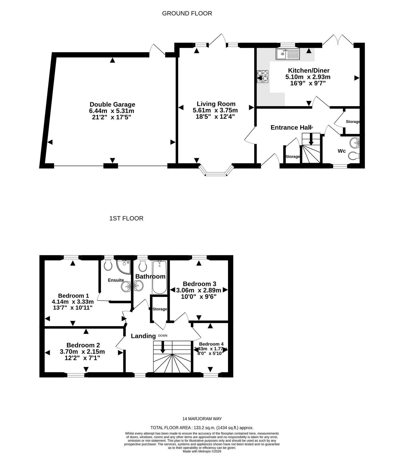 14 Marjoram Way, Portishead floorplan