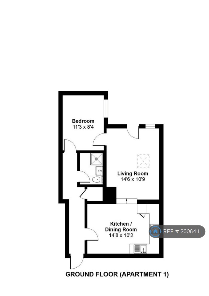 Apartment, Lemon St, Truro floorplan
