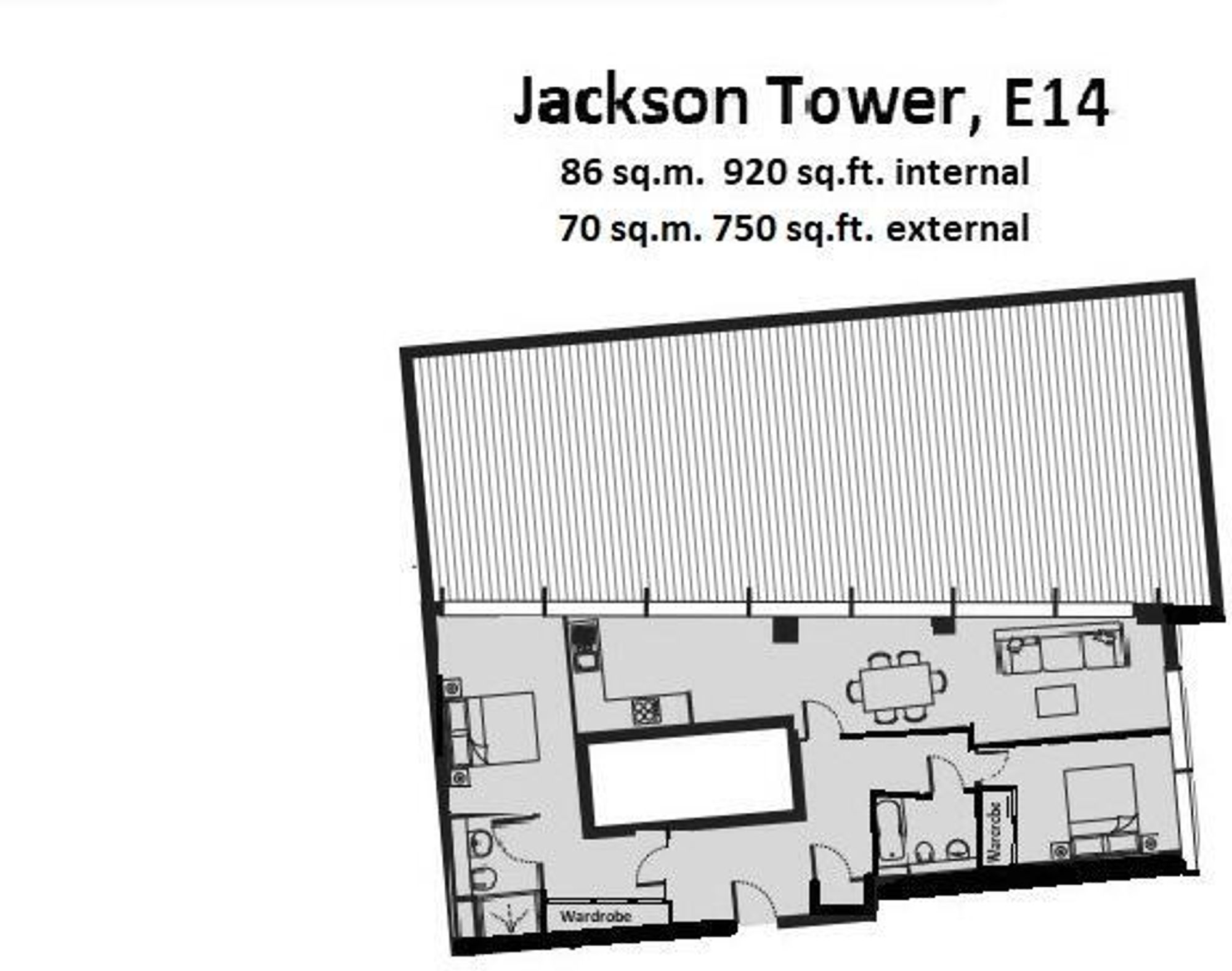 1201,, Jackson Tower, Canary Wharf floorplan