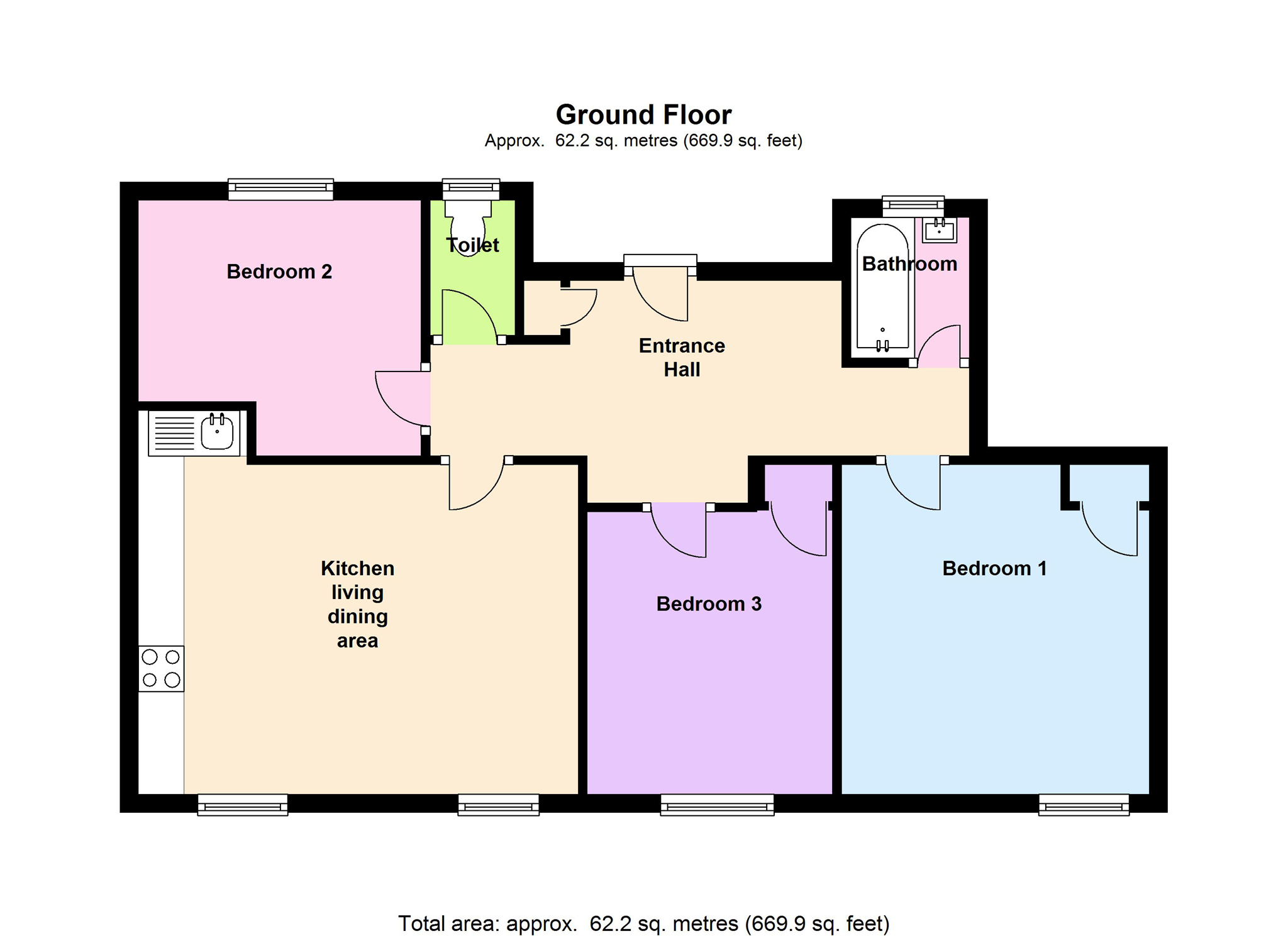 3 Bedrooms Flat to rent in Triangle Place, Clapham, London SW4