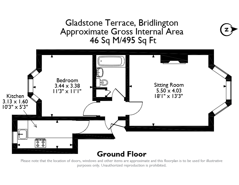 flat 2, 5 Gladstone Terrace, Gladstone Terrace, Bridlington floorplan