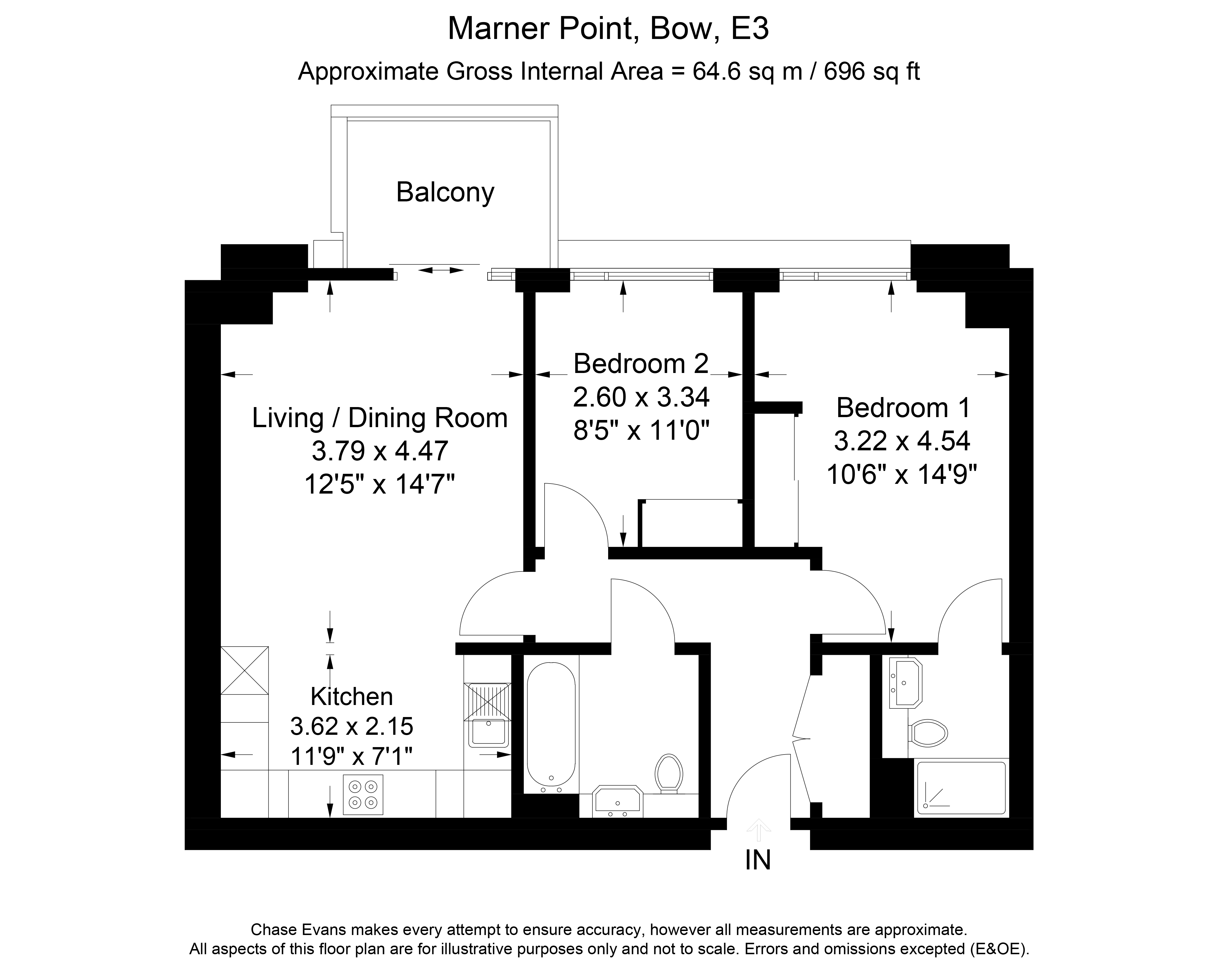 2 Bedrooms Flat to rent in Marner Point, No 1 The Plaza, Bow E3