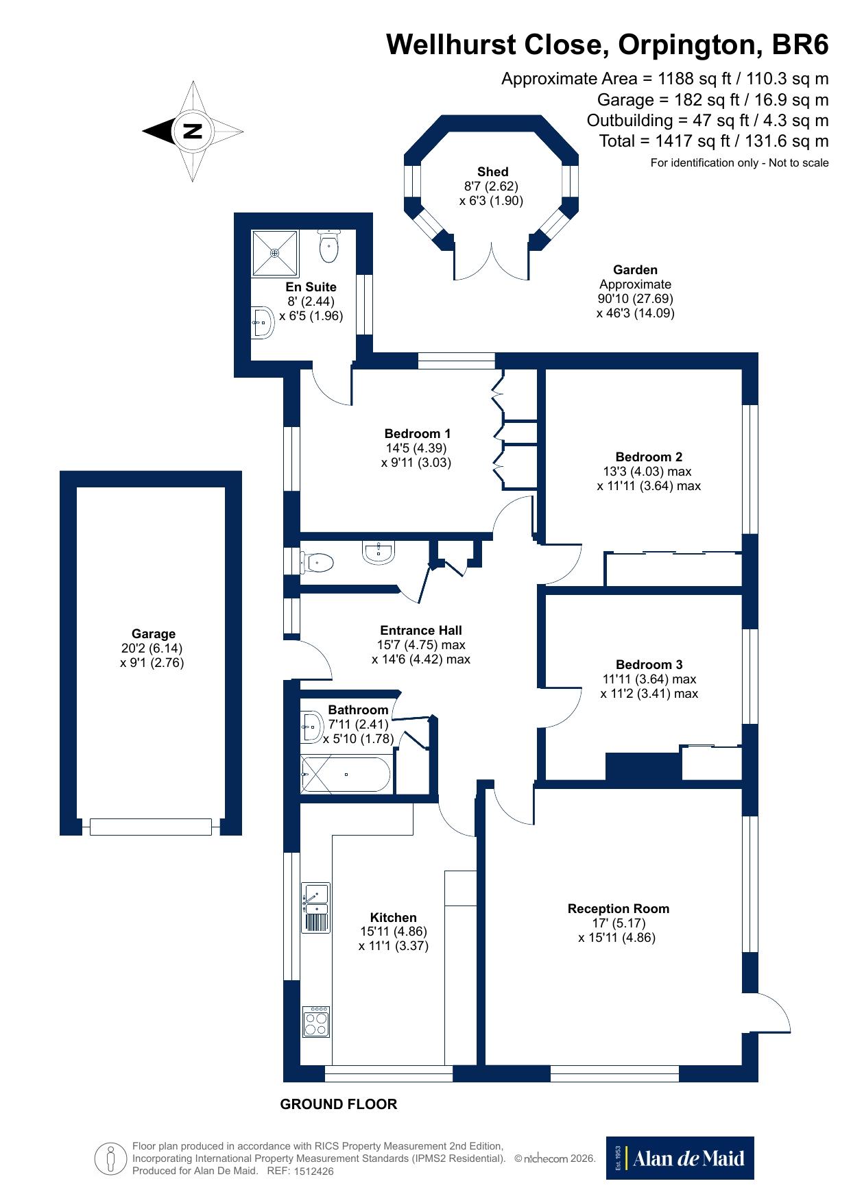 1, Wellhurst Close, Orpington floorplan
