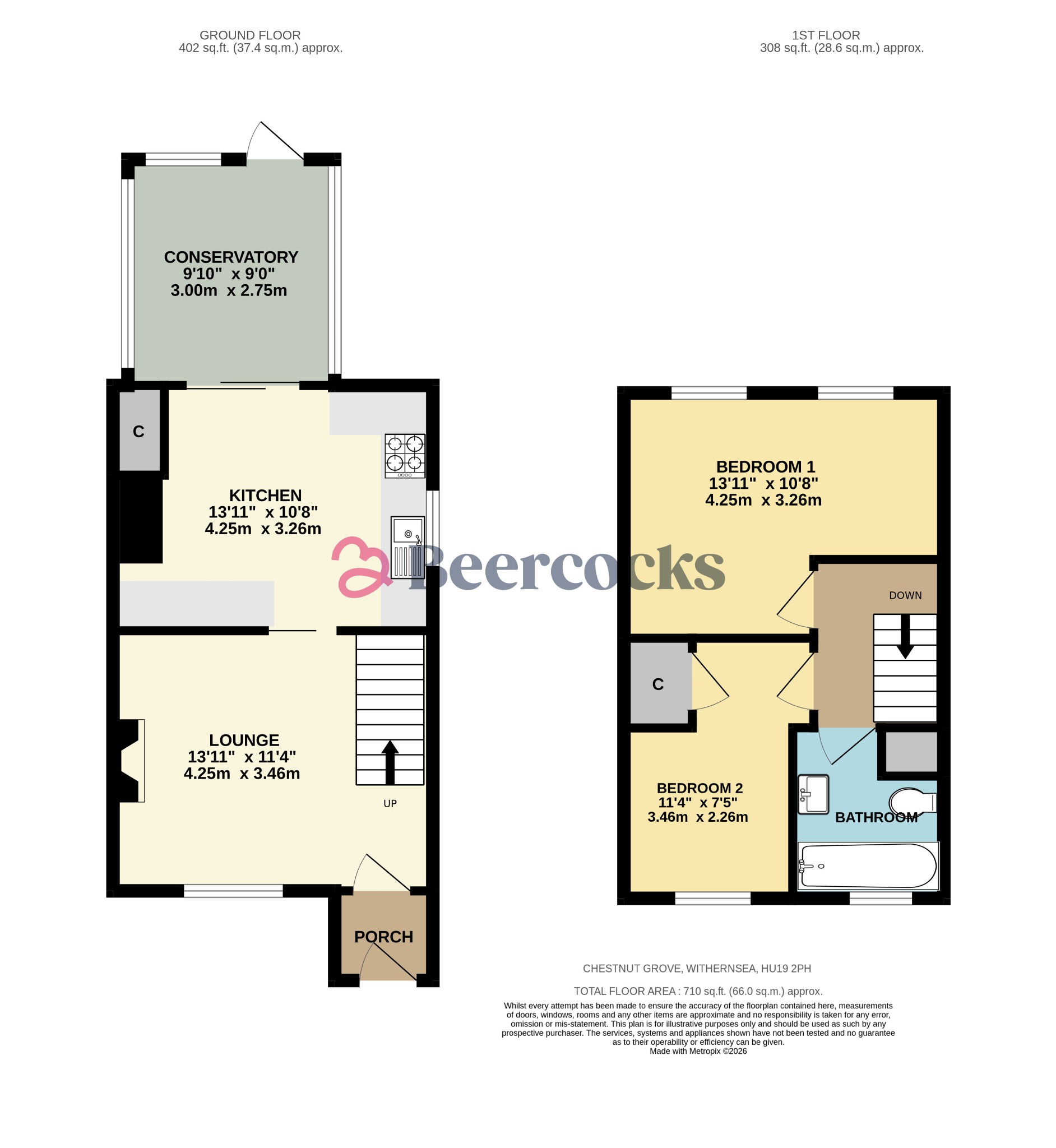 4 Chestnut Grove, Withernsea, East Riding Of Yorkshire floorplan