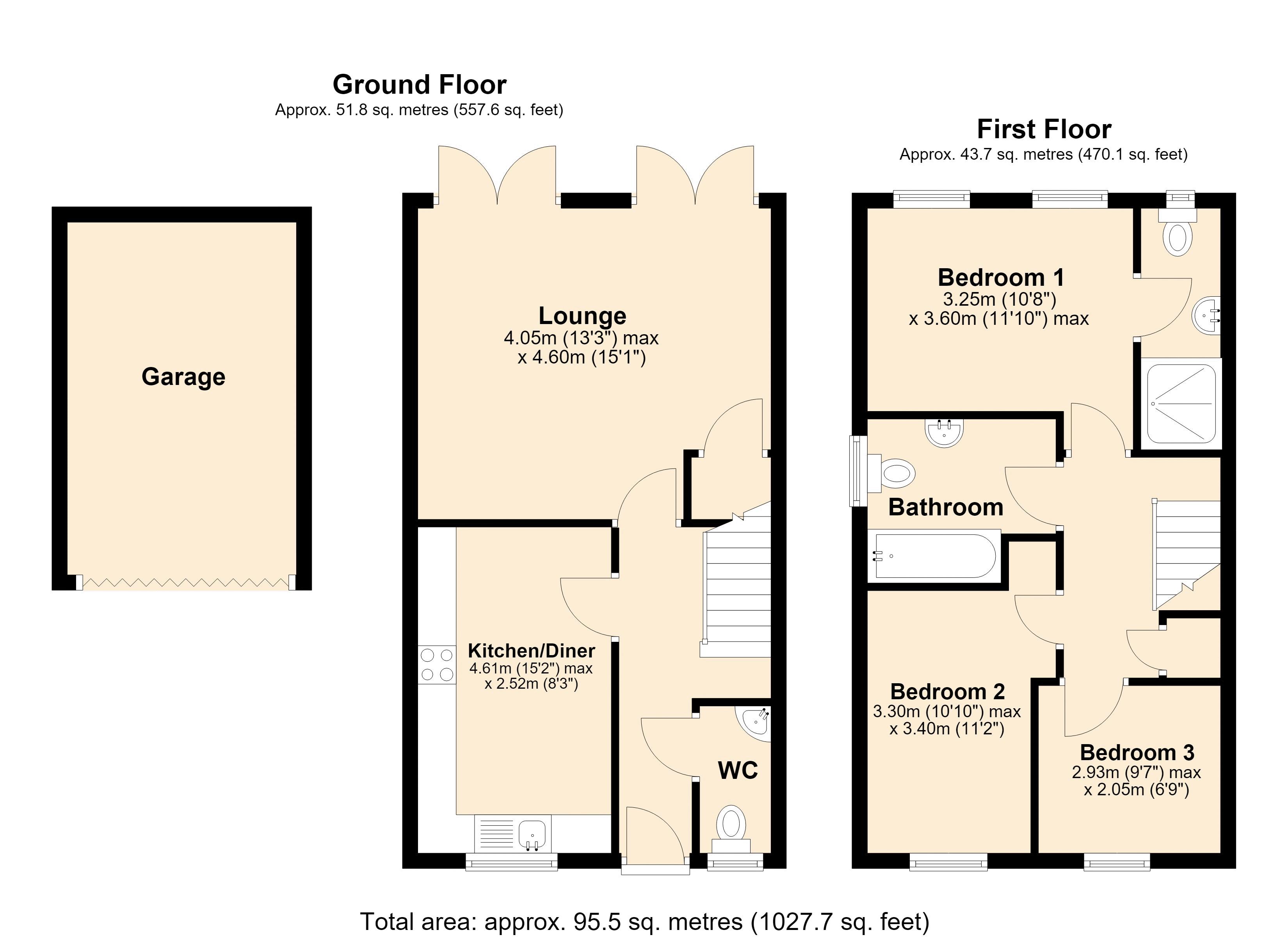 1, Wallington Close, Blaydon floorplan