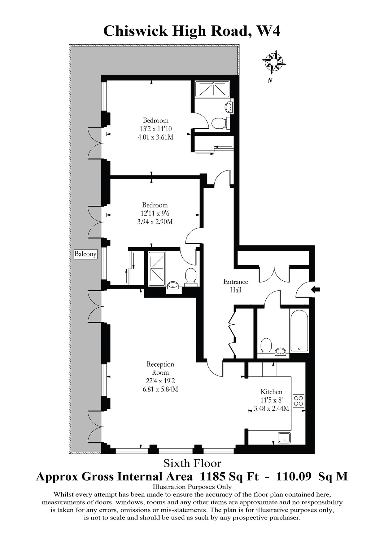 2 Bedrooms Flat for sale in Chiswick High Road, Chiswick W4