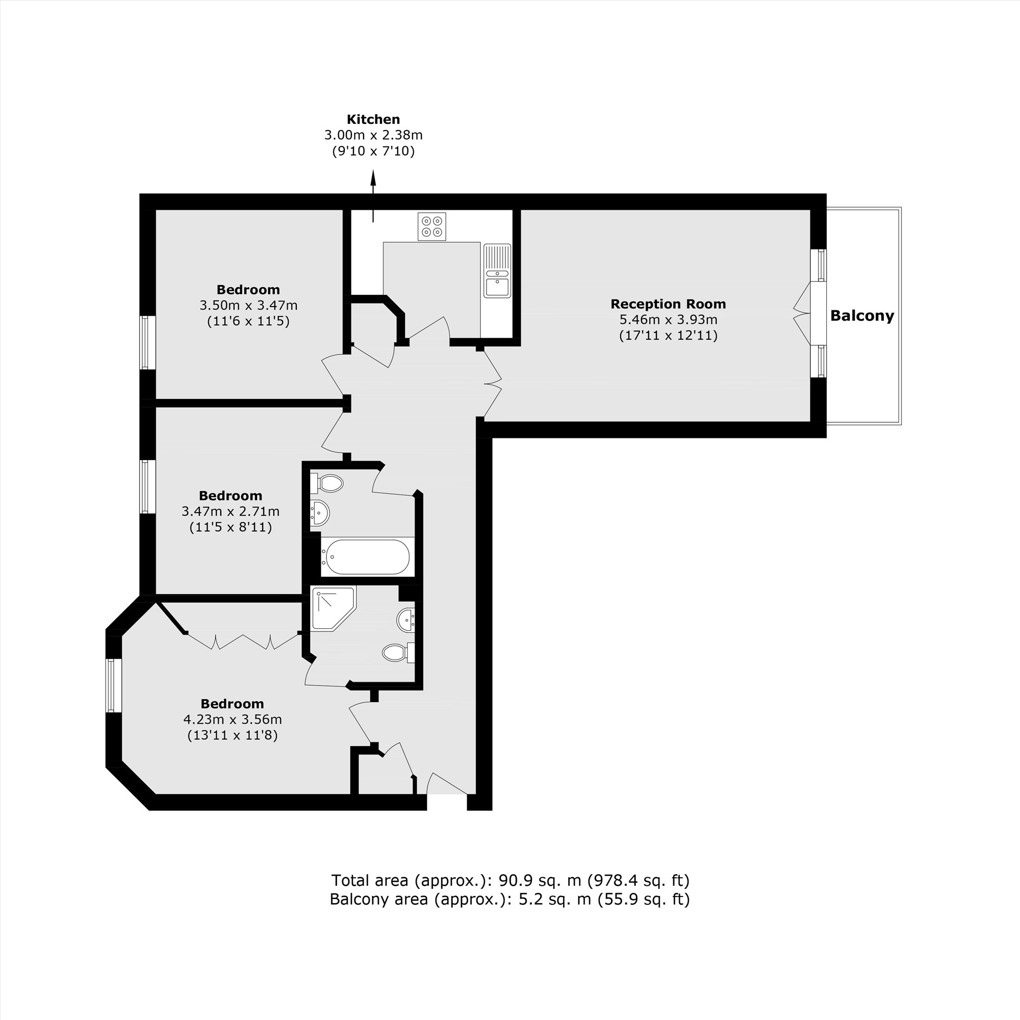 65, Chapman Square, London floorplan