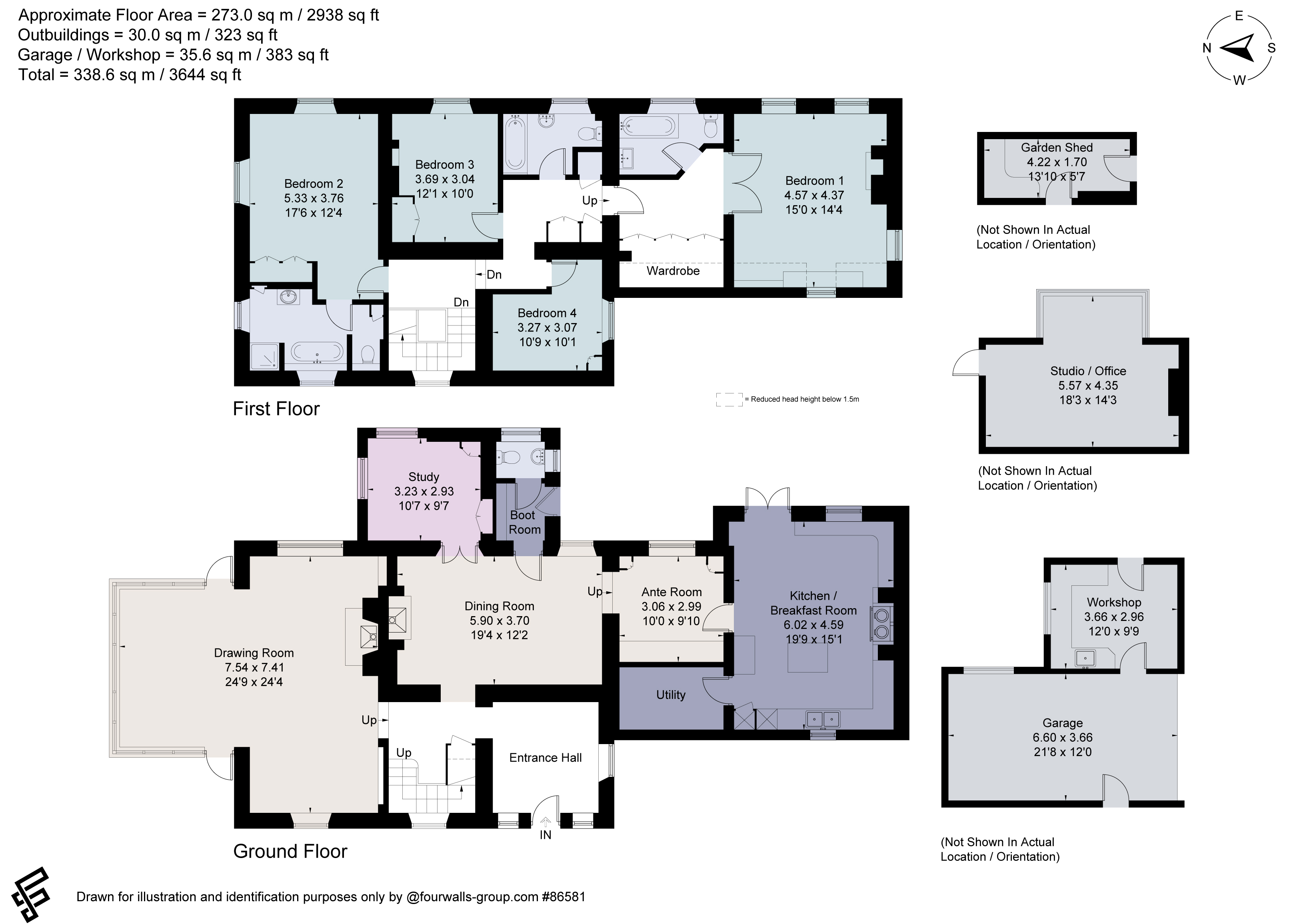Hawkwell House,, Church Westcote, Gloucestershire floorplan