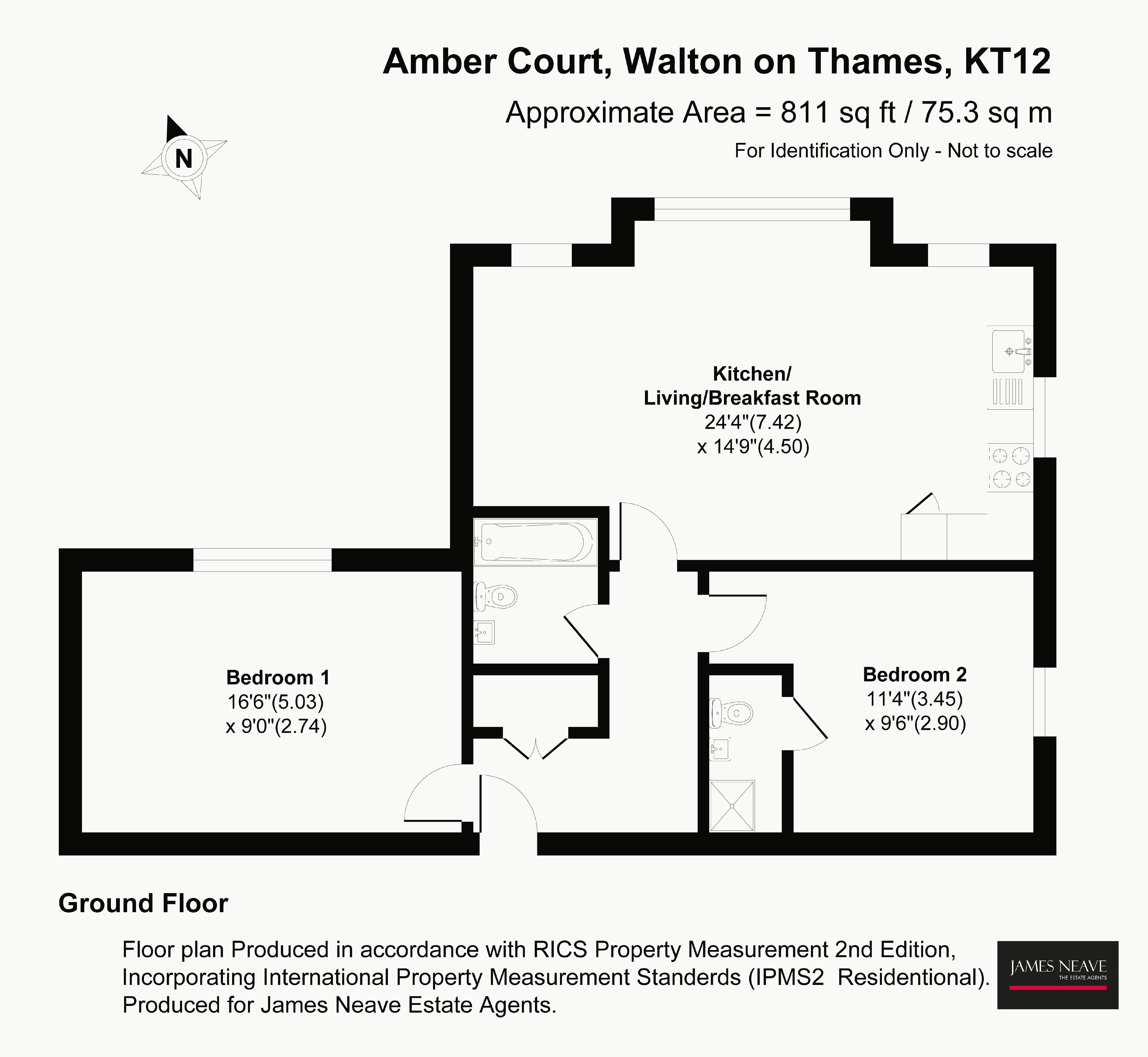 8 Amber Court, Annett Road, Walton-On-Thames floorplan