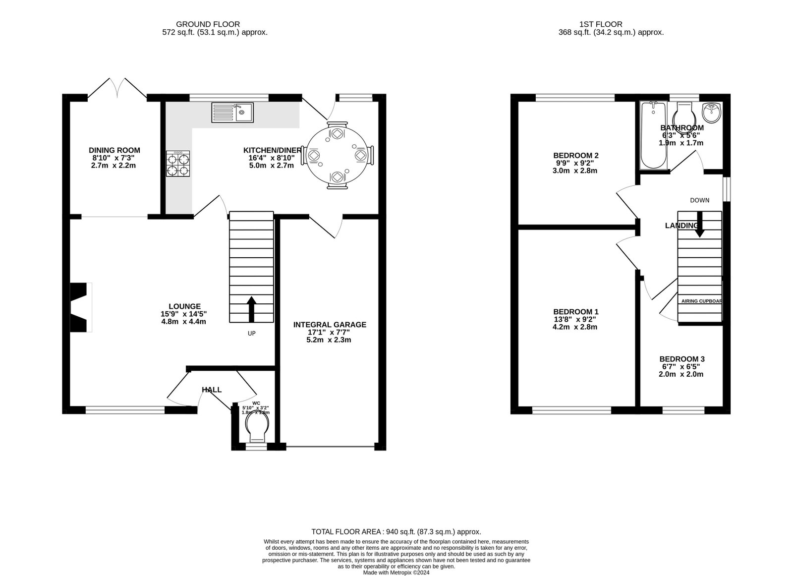6, Rowberrow Close, Preston floorplan