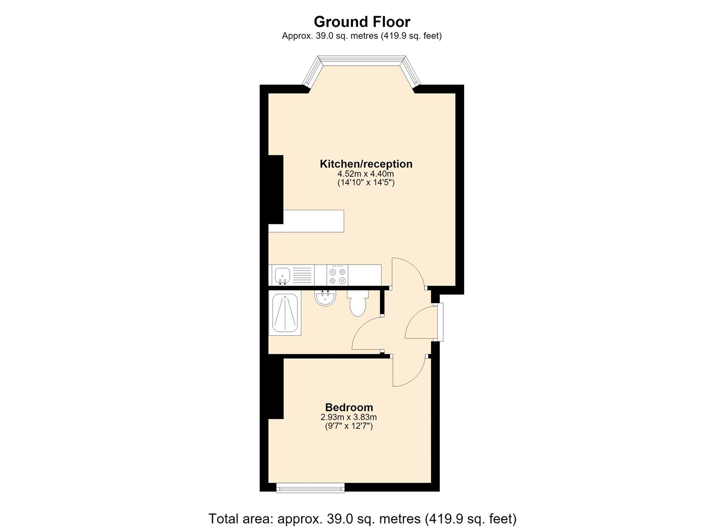 Flat 1, 204, London Road, Portsmouth floorplan