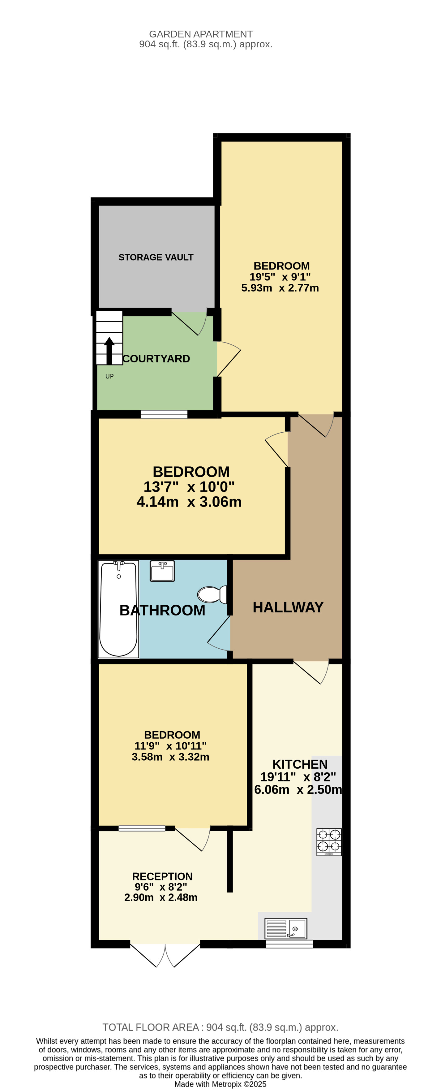 Garden Flat, 8, Westbourne Place, Bristol floorplan