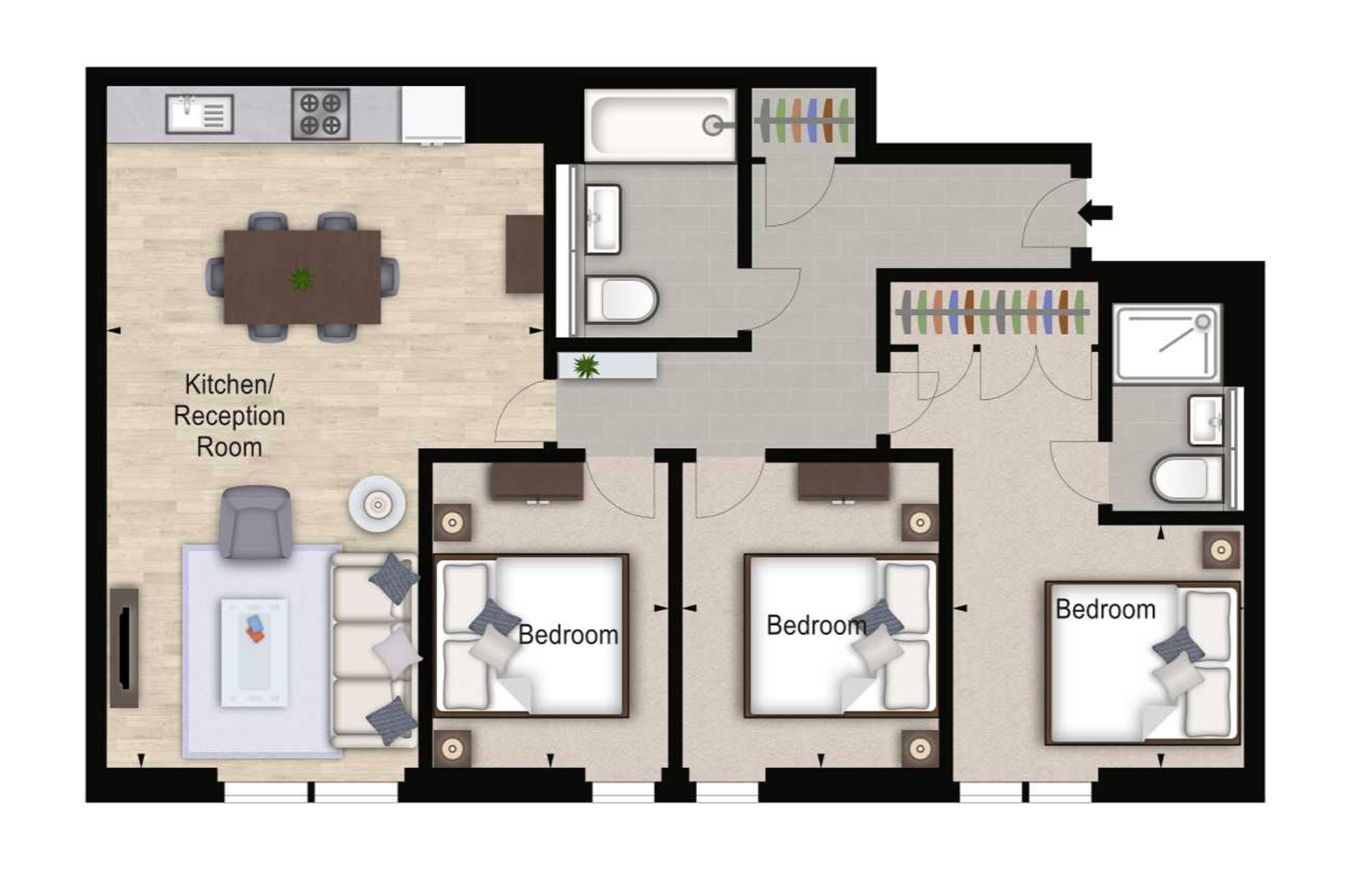 Apt 809, 4 Merchant Square East, London floorplan