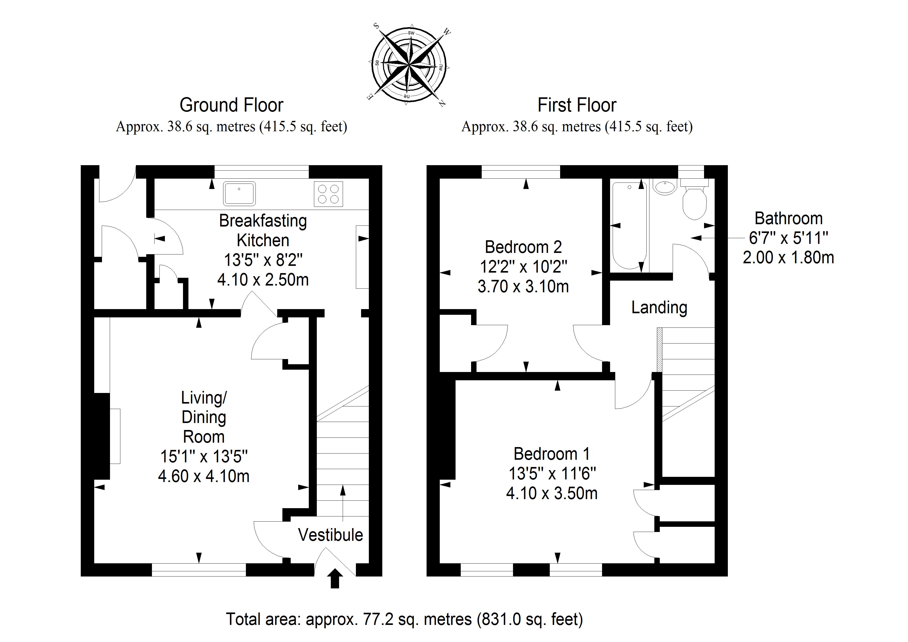2 Bedrooms Terraced house for sale in Eastfield Drive, Penicuik EH26