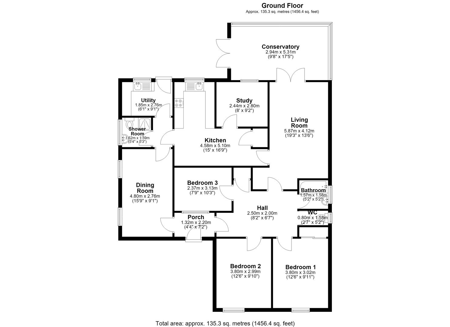 52, Church Road, Saughall floorplan