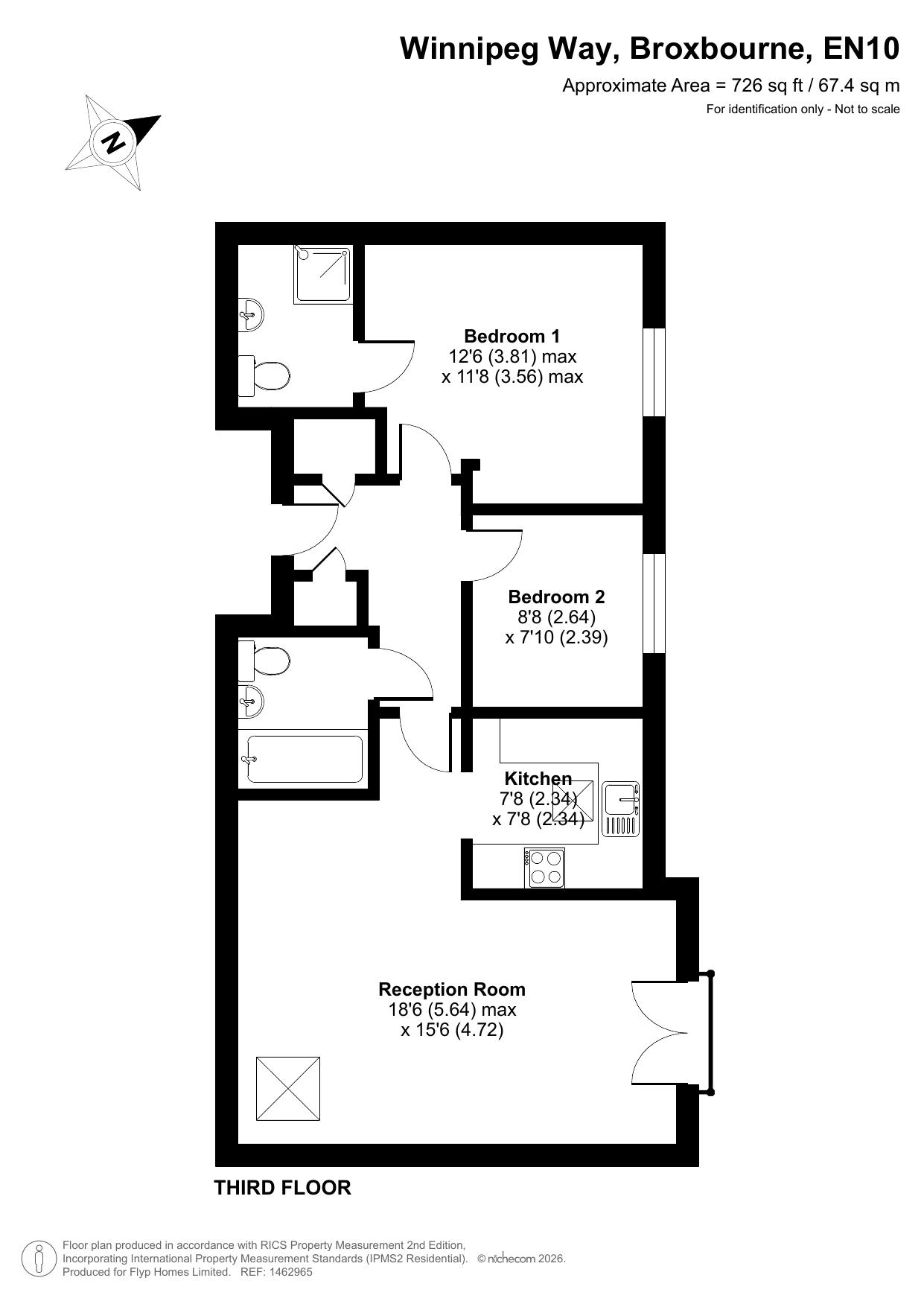 98, Winnipeg Way, Broxbourne floorplan