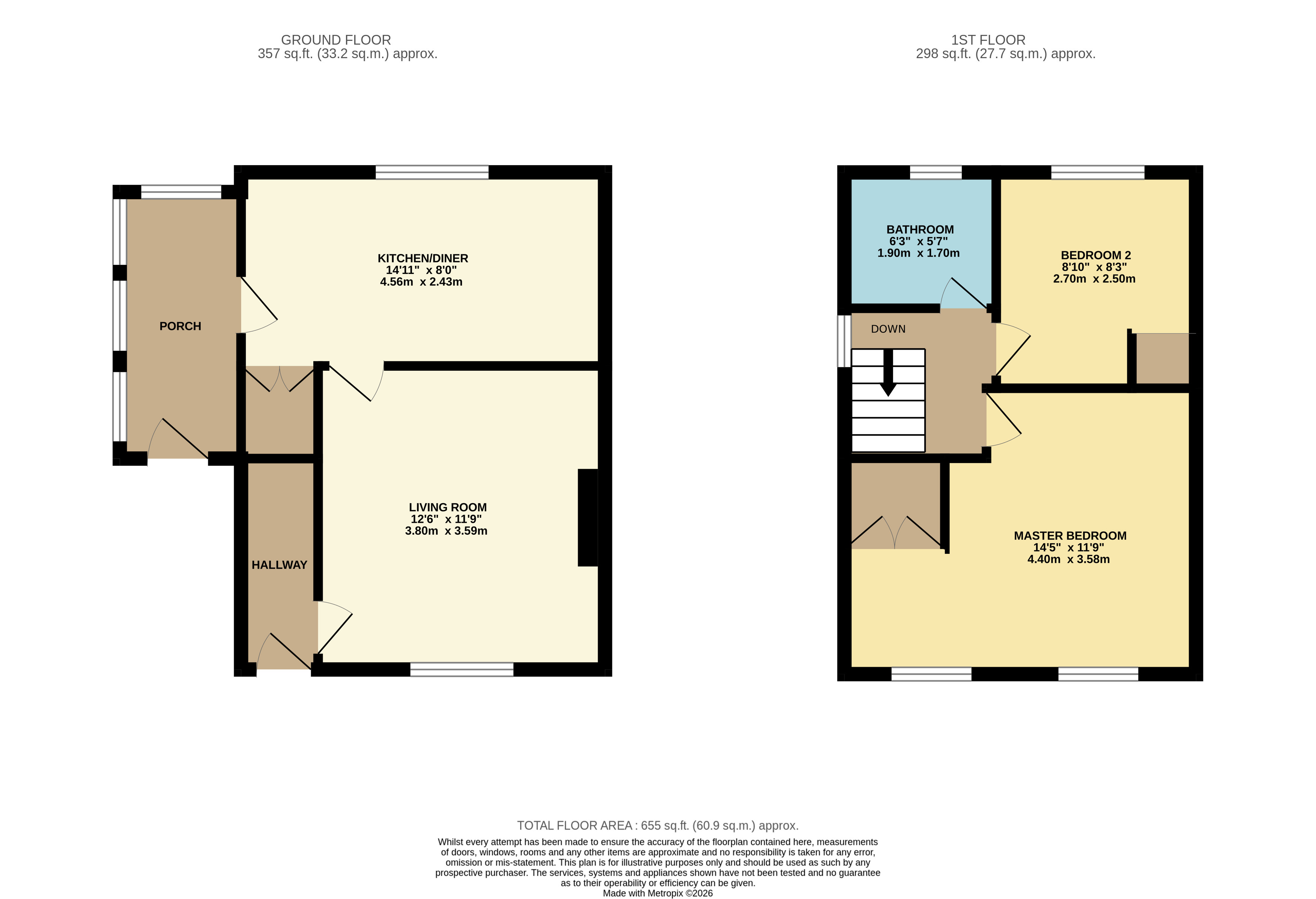74, Concord View Road, Rotherham floorplan