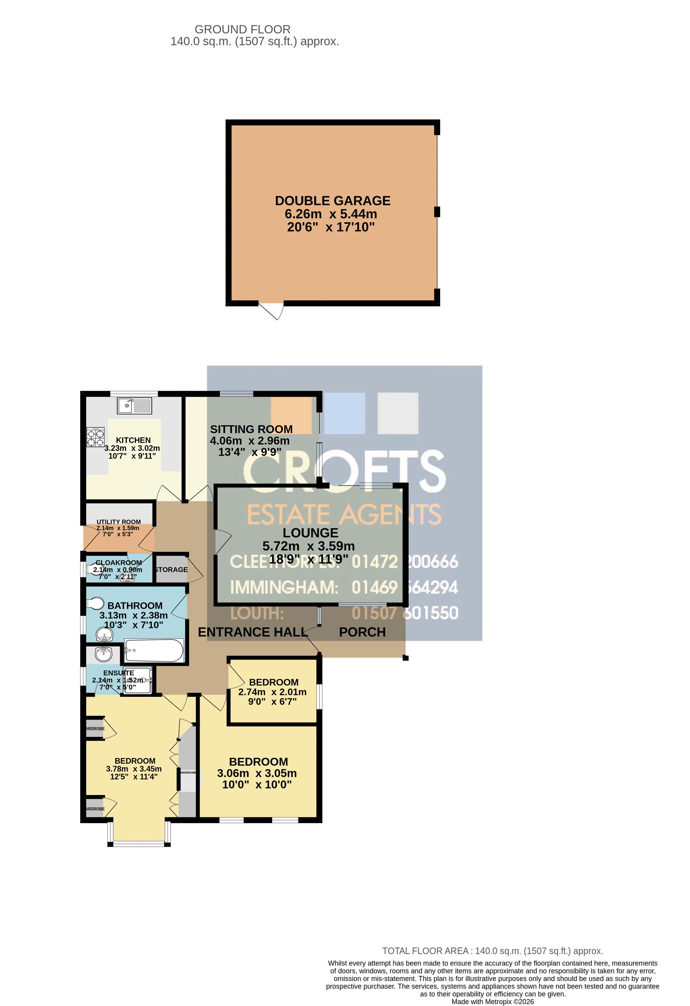 8, Hunters Close, Great Coates floorplan