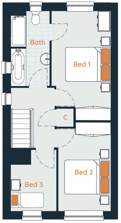 Plot 16 The Sandall Hoober Homes Bertone Meadows, Scawby Road, Brigg floorplan