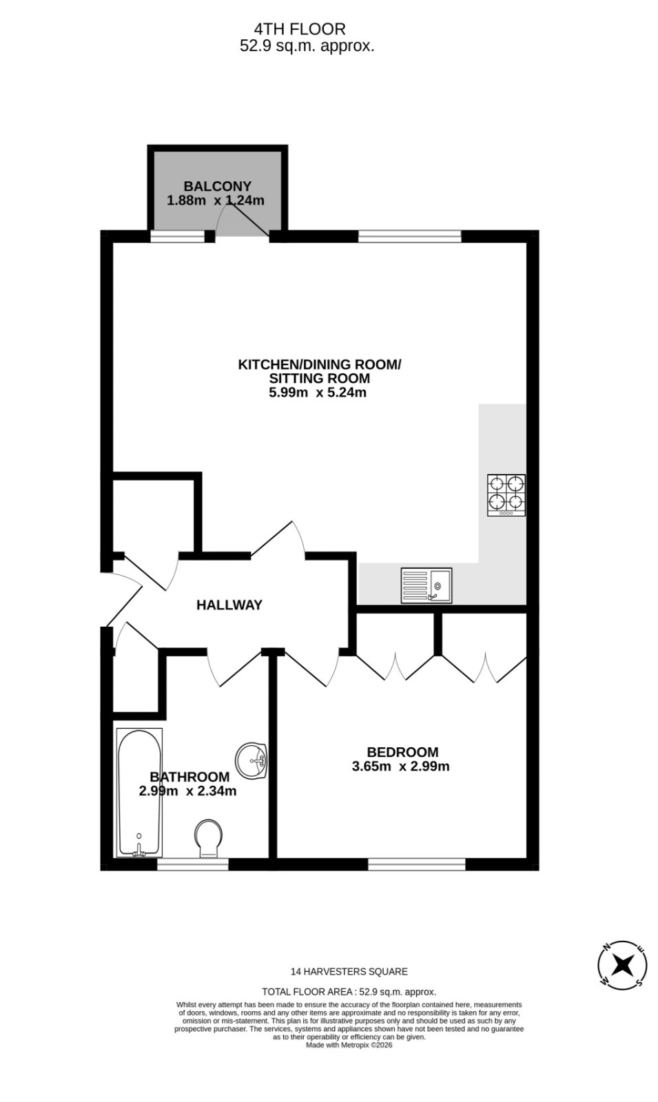 14/4 Harvesters Square, Midlothian floorplan