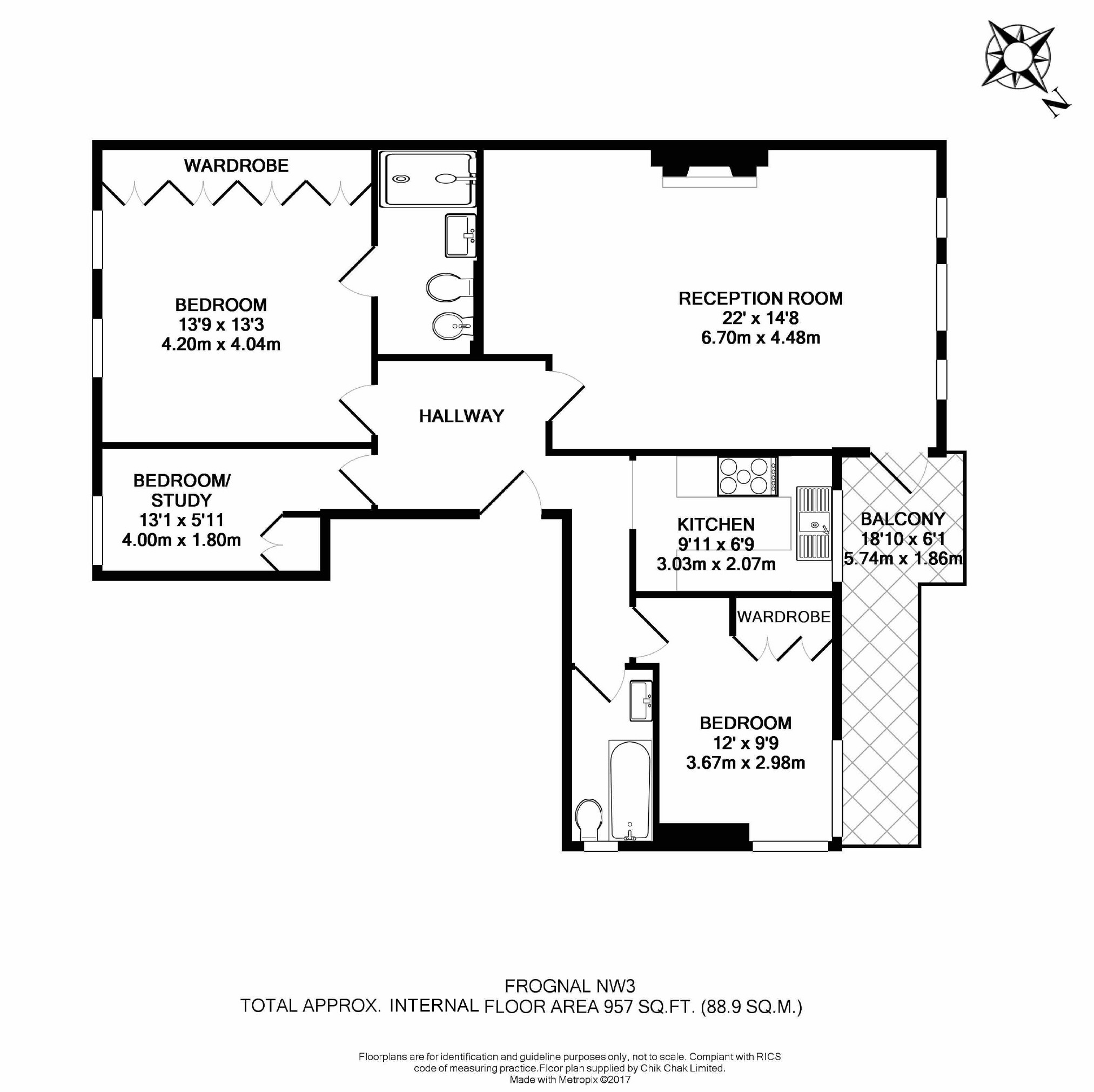 3 Bedrooms Flat to rent in Frognal, Hampstead, London NW3