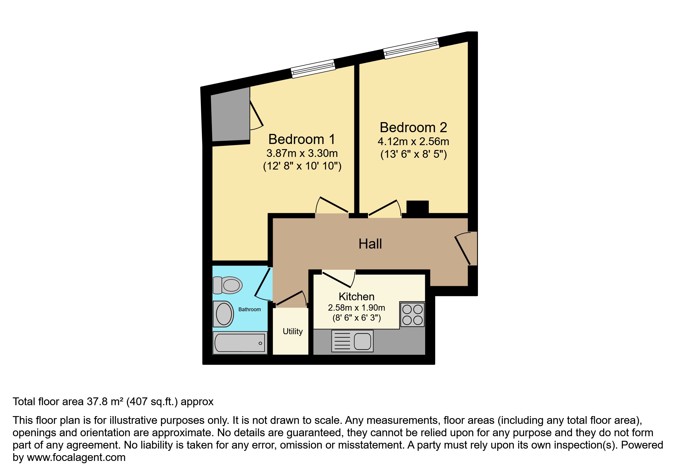 Flat 5/16-17, The Triangle, Bournemouth floorplan