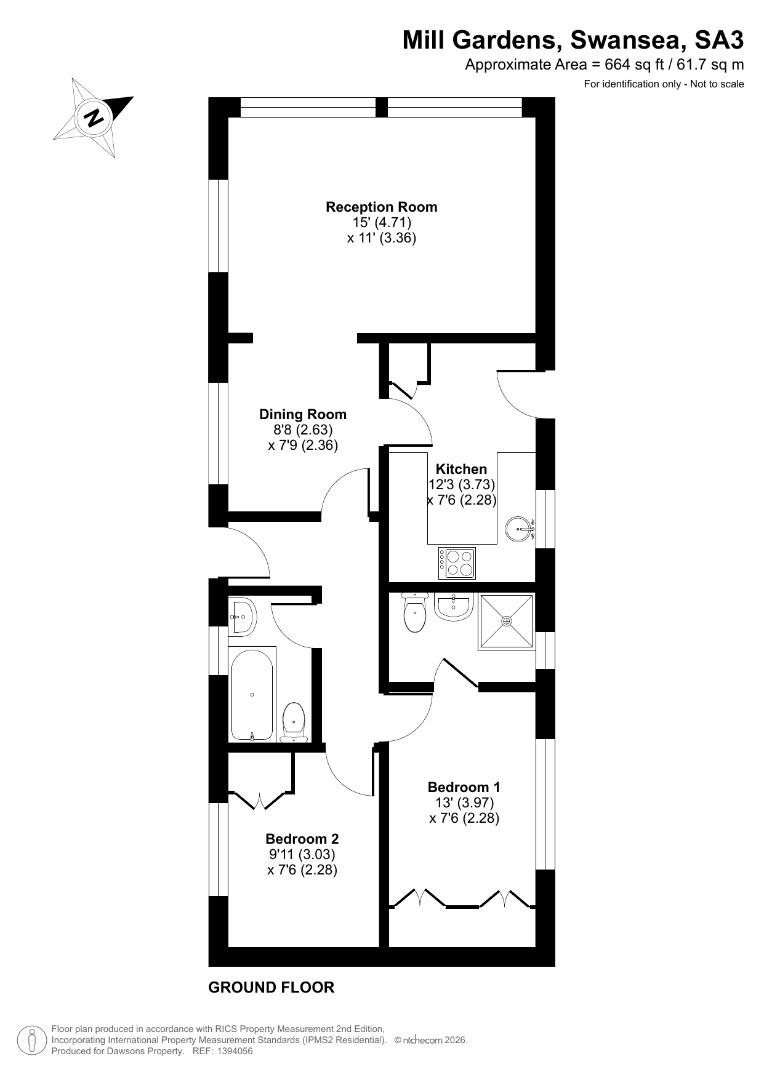 40, Mill Gardens, Swansea floorplan
