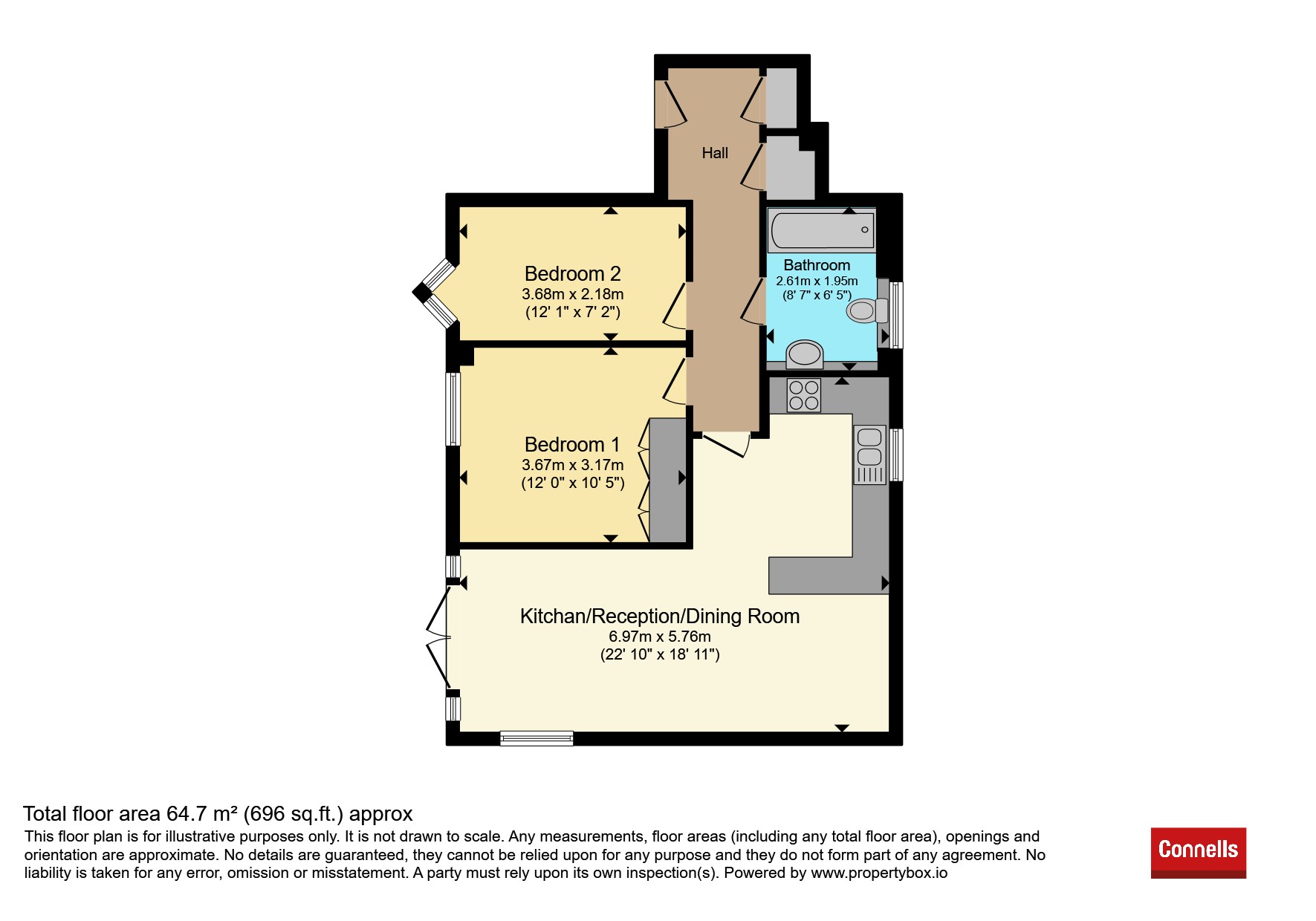 Flat 2, Tribbiani Court, Station Approach, Horley floorplan