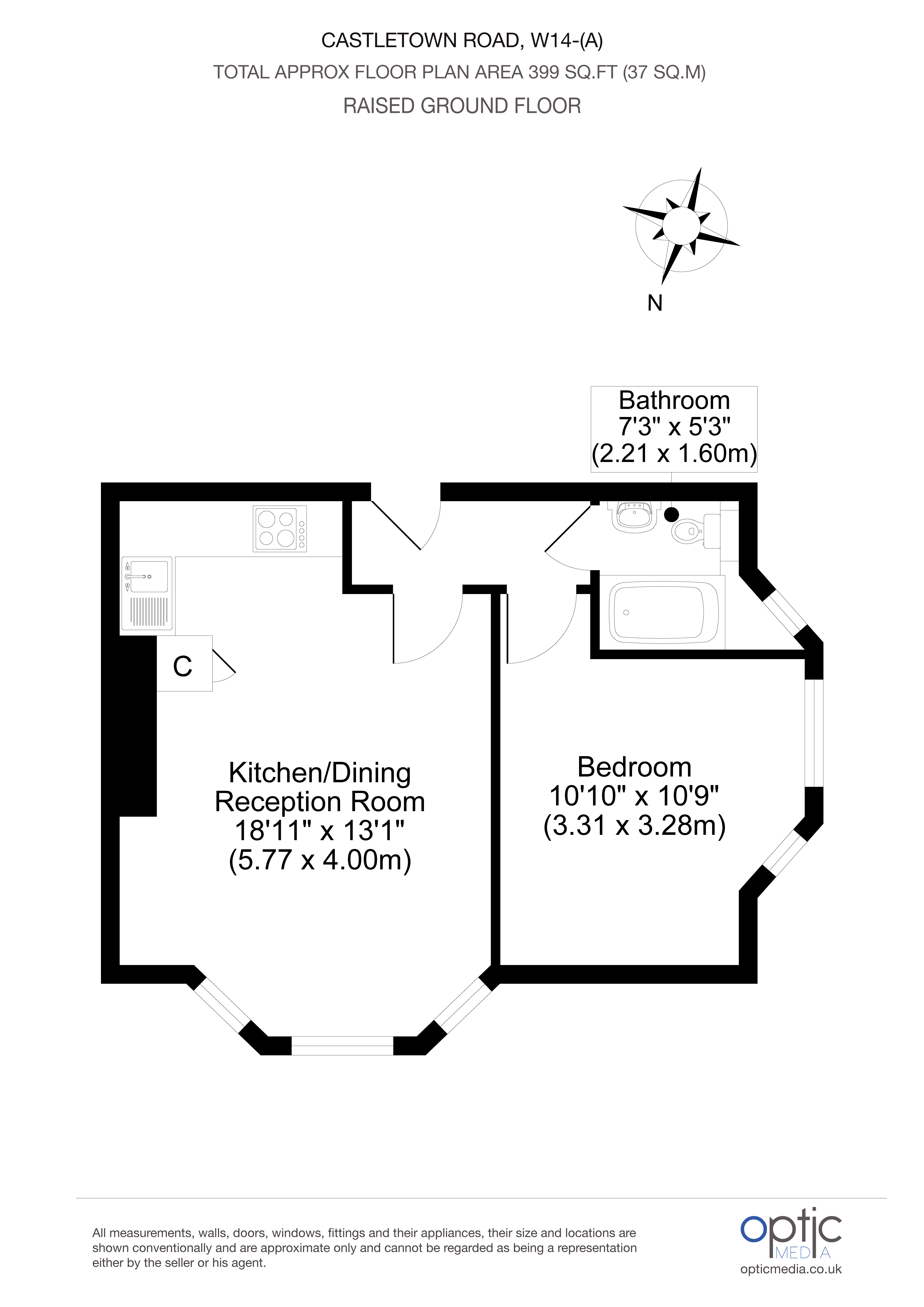 A, 11, Castletown Road, West Kensington floorplan