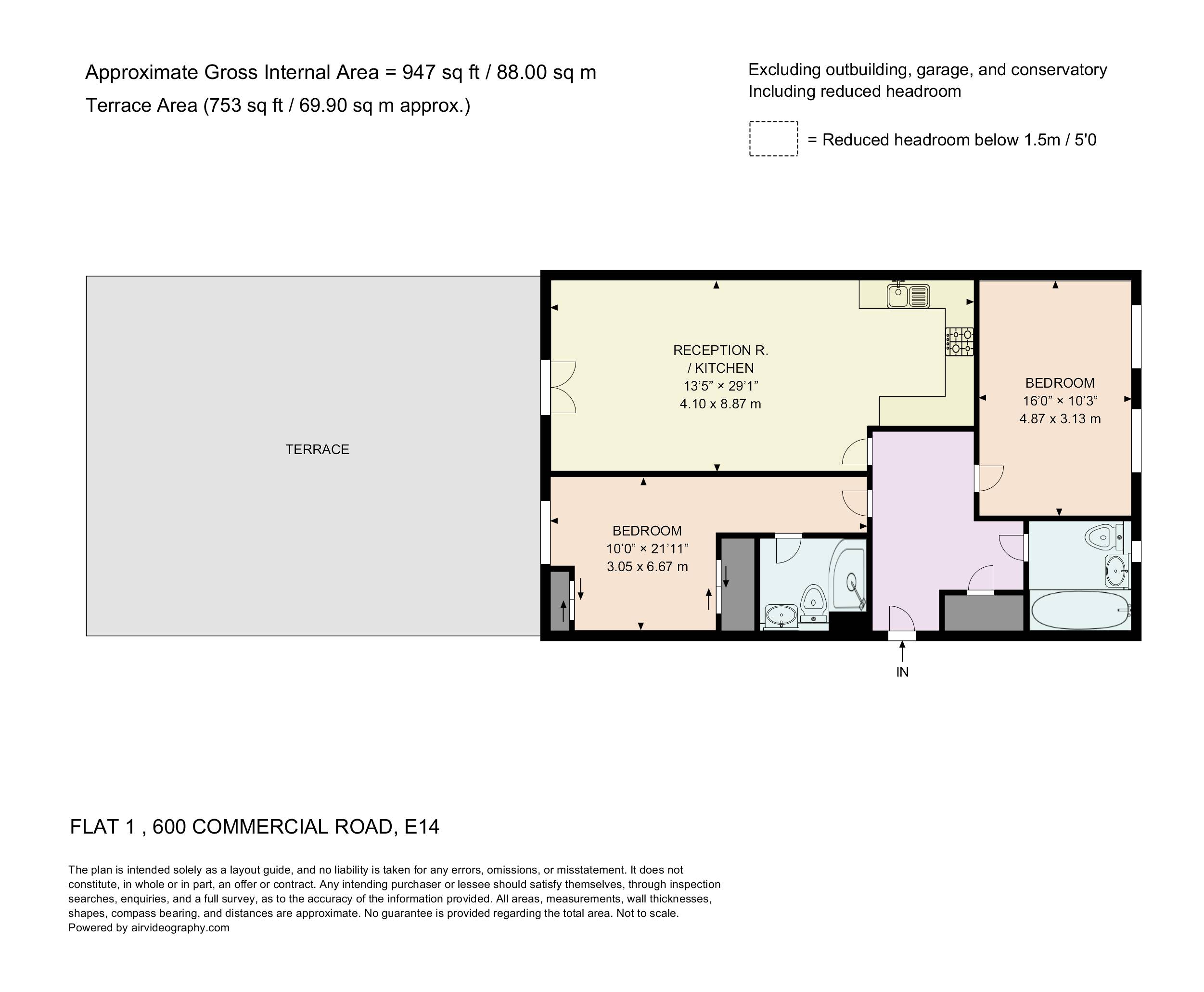 Flat 1, 600, Commercial Road, London floorplan