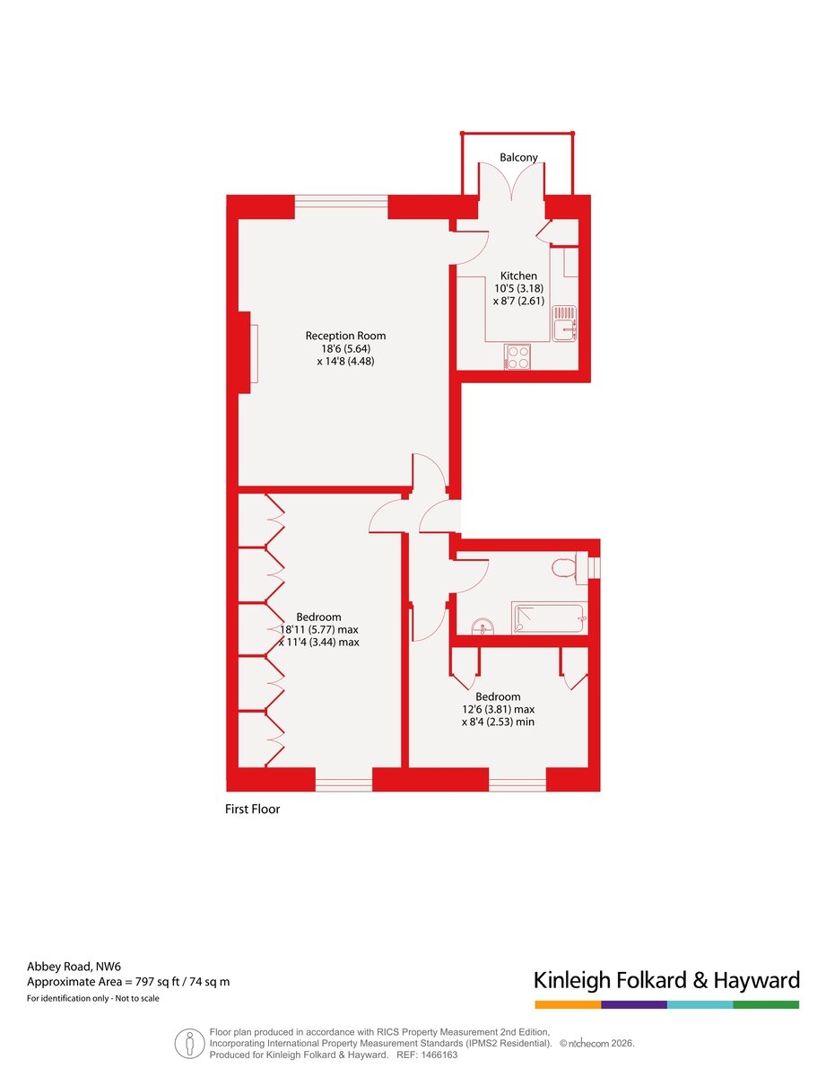 Flat 3, 142, Abbey Road, London floorplan