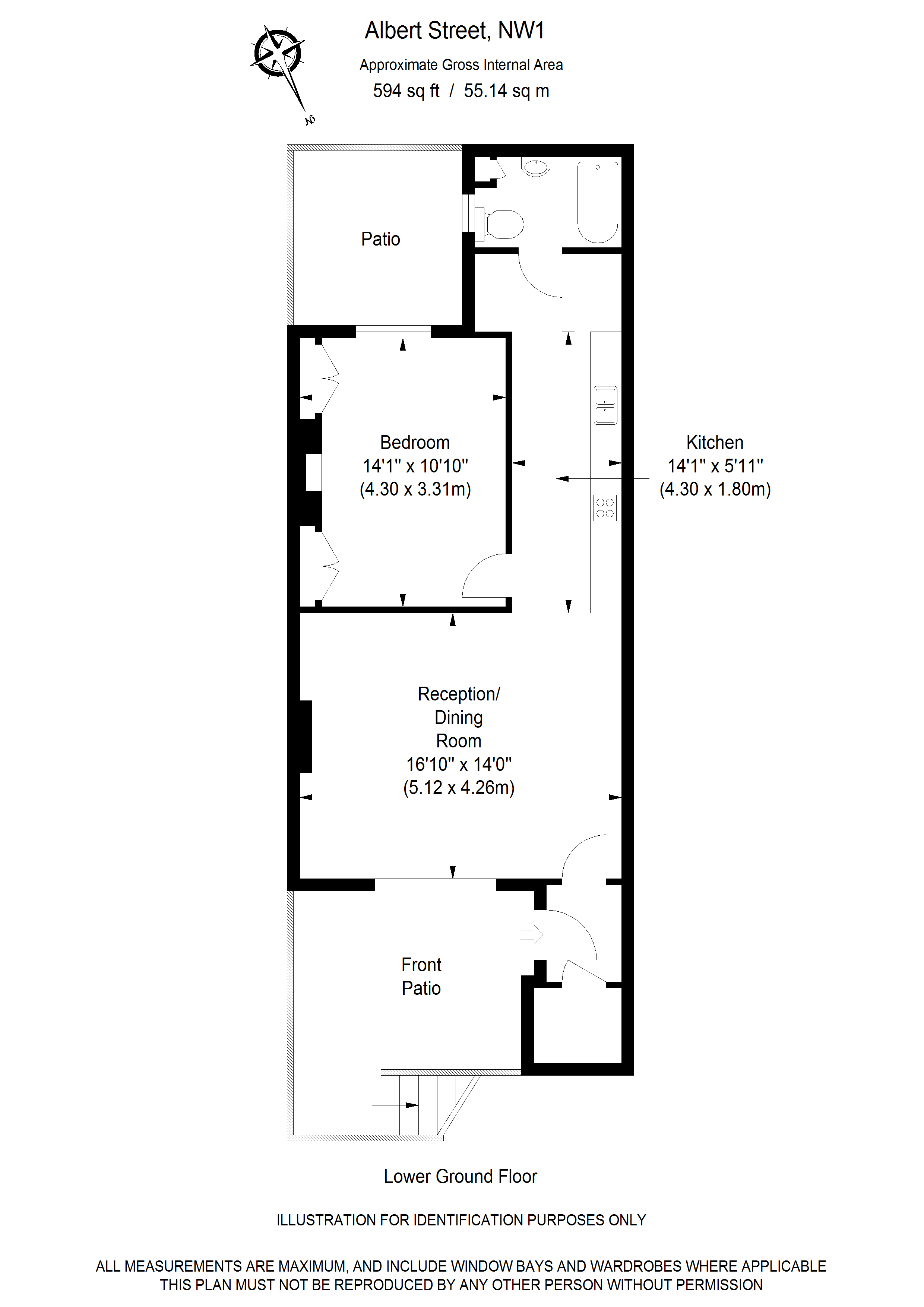 1 Bedrooms Flat to rent in Albert Street, Camden Town NW1