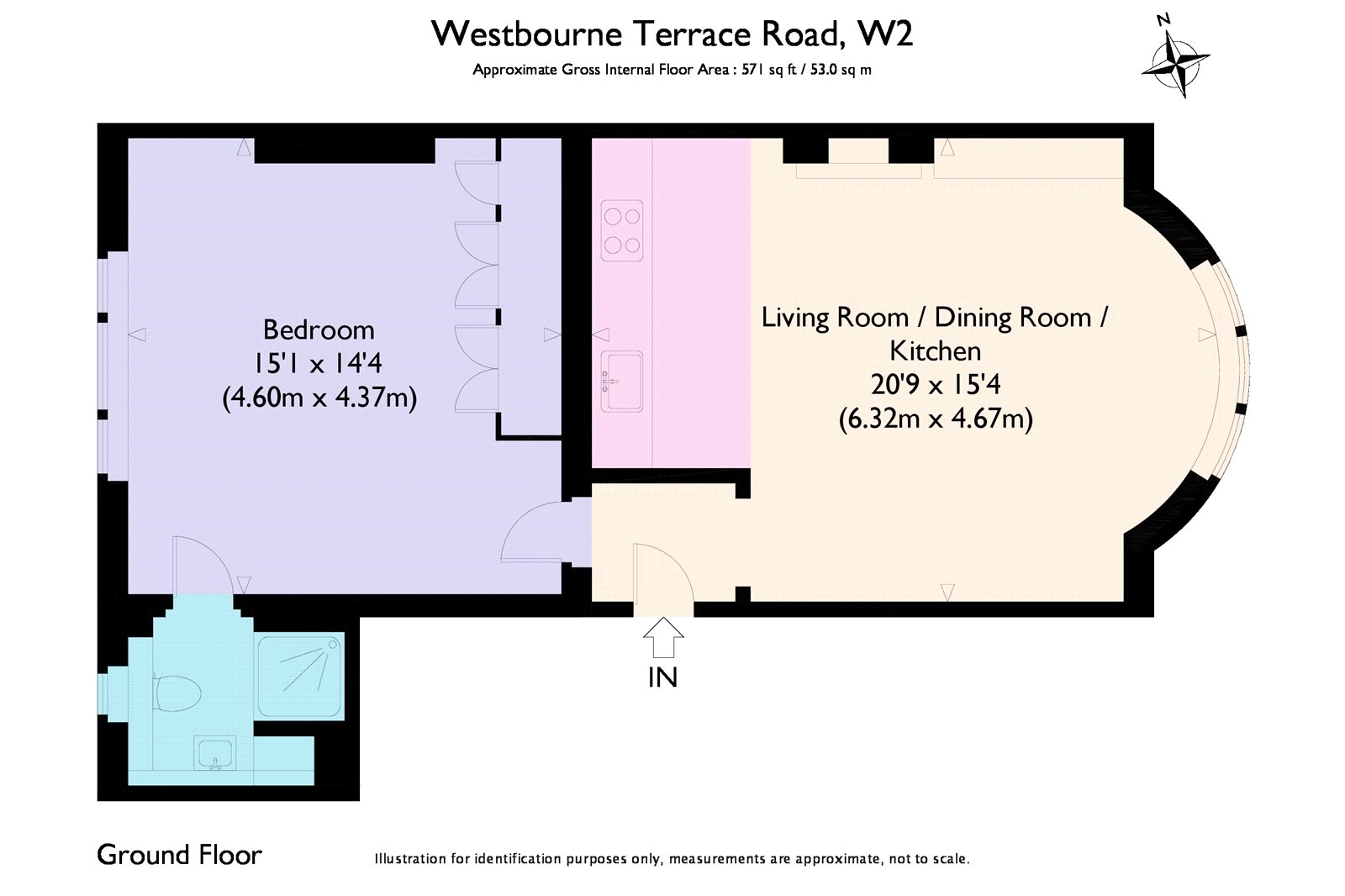 Westbourne Terrace Road, Little Venice, London W2, 1 bedroom flat for