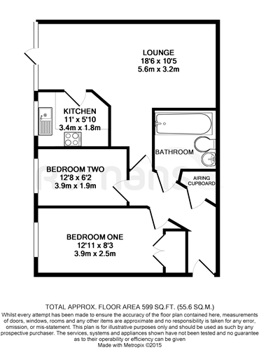 2 Bedrooms Flat to rent in Windsor Close, Farnborough GU14