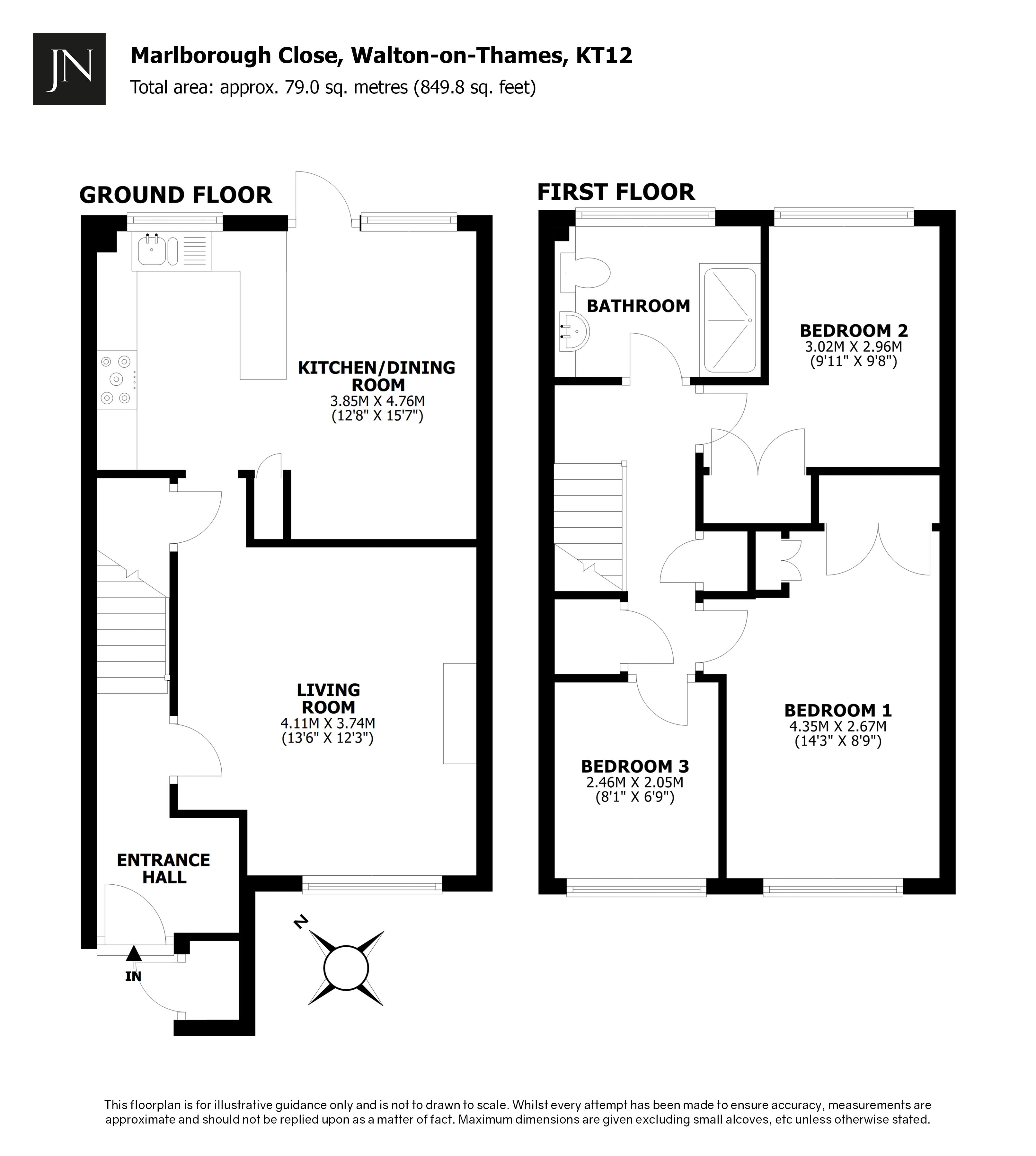 7, Marlborough Close, Walton-On-Thames floorplan