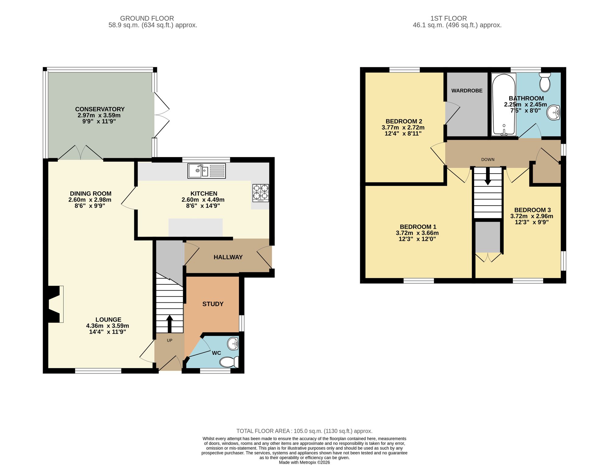 22 Springfield Close, Chesterfield floorplan